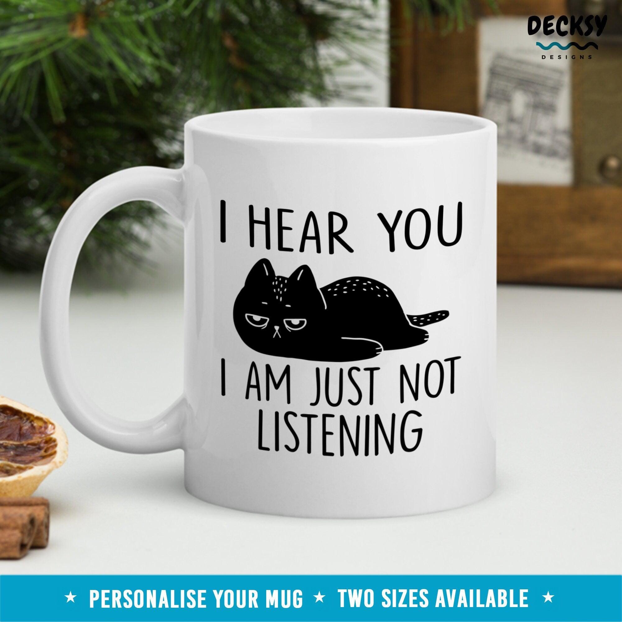 Funny Cat Mug, Custom Cat Lover Gift-Home & Living:Kitchen & Dining:Drink & Barware:Drinkware:Mugs-DecksyDesigns-11 Oz-NO PERSONALISATION-DecksyDesigns