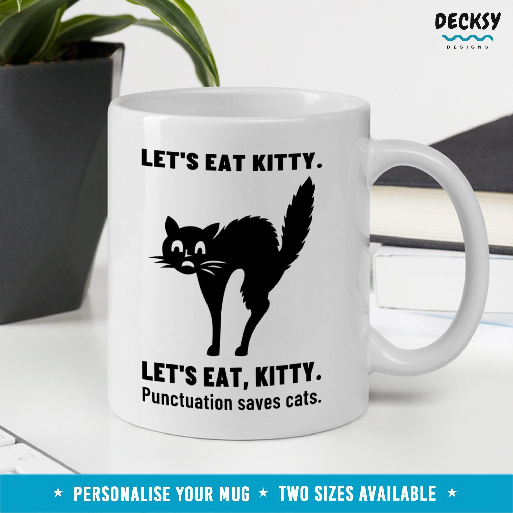 Funny English Teacher Gift, Custom Cat Mug-Home & Living:Kitchen & Dining:Drink & Barware:Drinkware:Mugs-DecksyDesigns-11 Oz-NO PERSONALISATION-DecksyDesigns