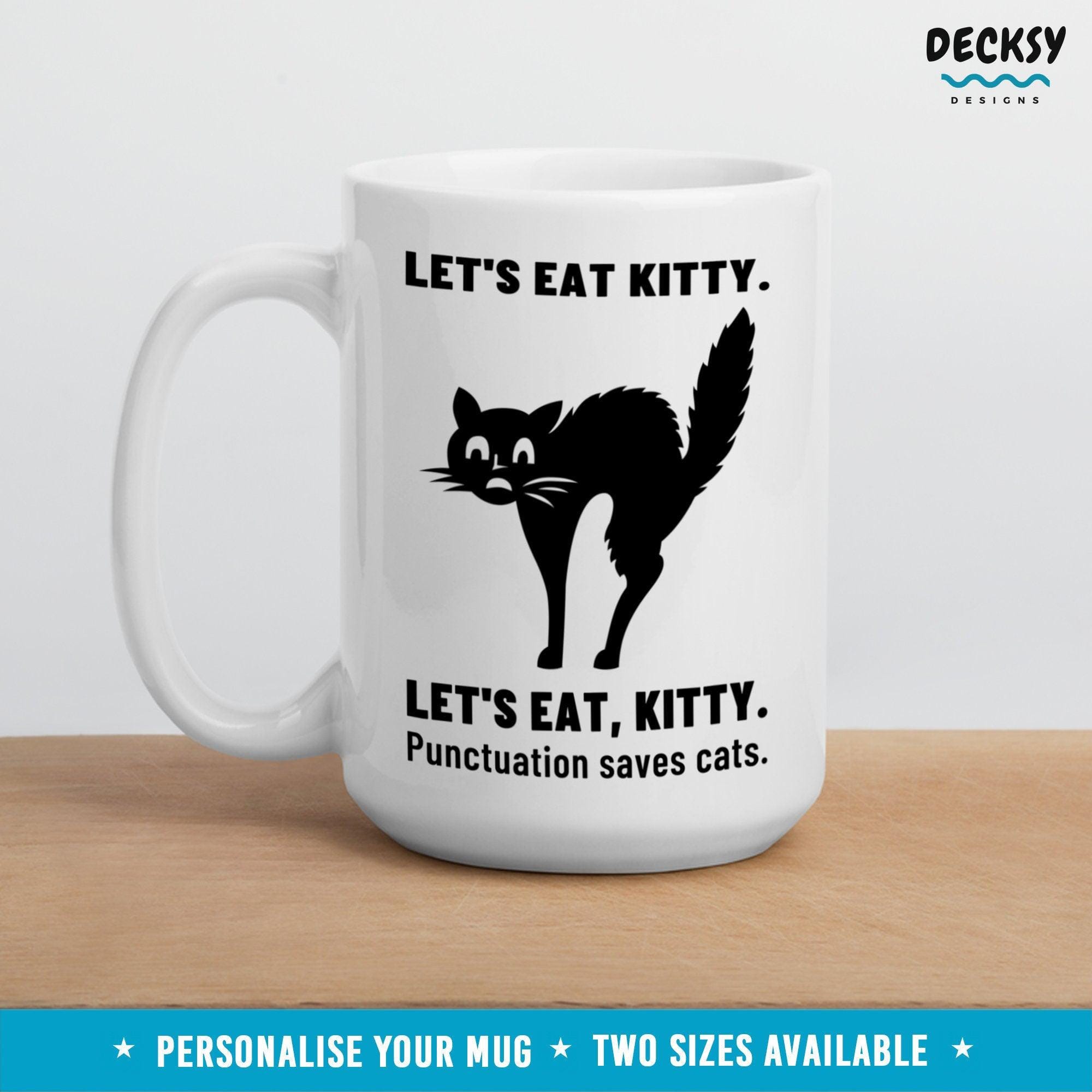 Funny English Teacher Gift, Custom Cat Mug-Home & Living:Kitchen & Dining:Drink & Barware:Drinkware:Mugs-DecksyDesigns-11 Oz-NO PERSONALISATION-DecksyDesigns