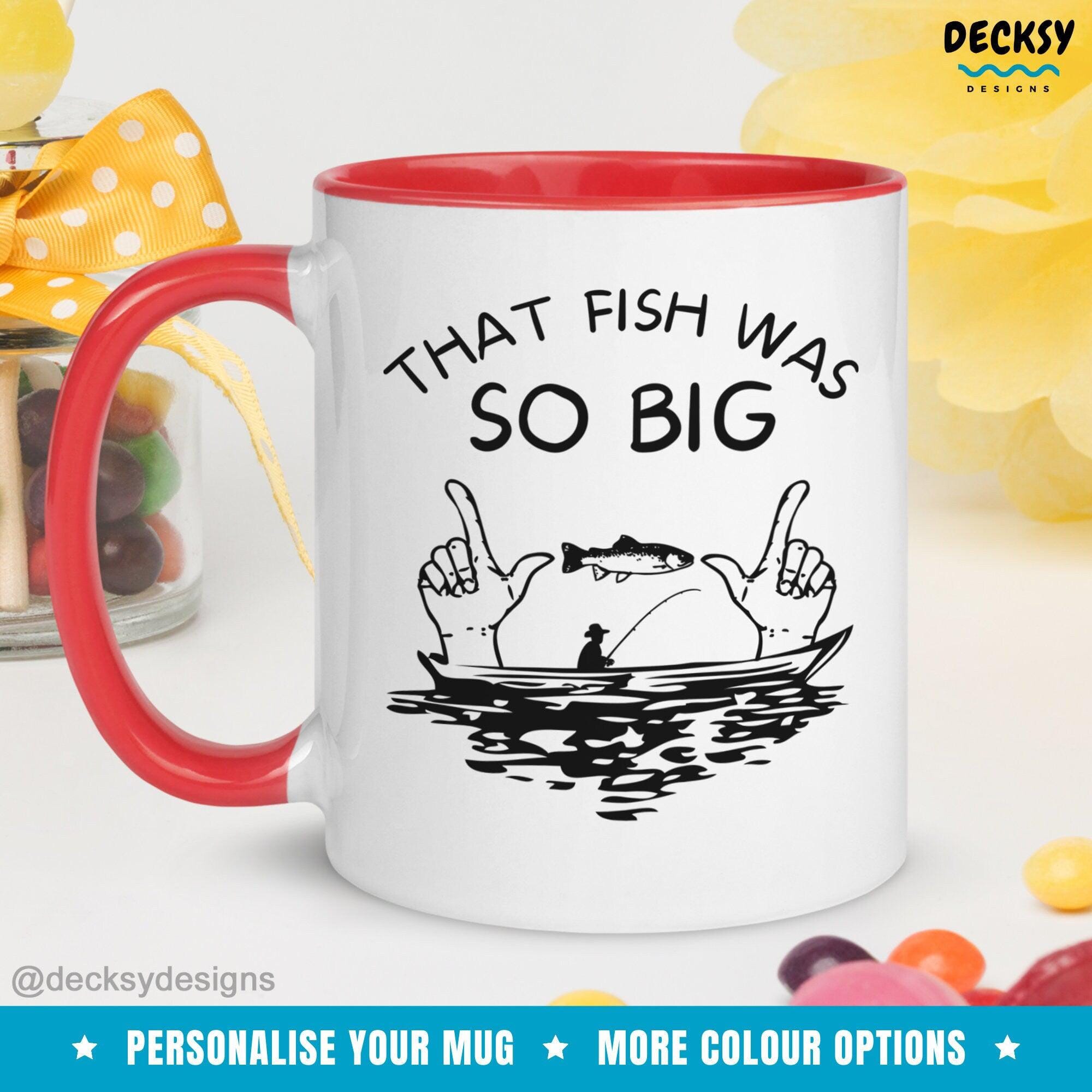 Funny Fishing Mug, Gift For Fisherman-Home & Living:Kitchen & Dining:Drink & Barware:Drinkware:Mugs-DecksyDesigns-White Mug 11 oz-NO PERSONALISATION-DecksyDesigns