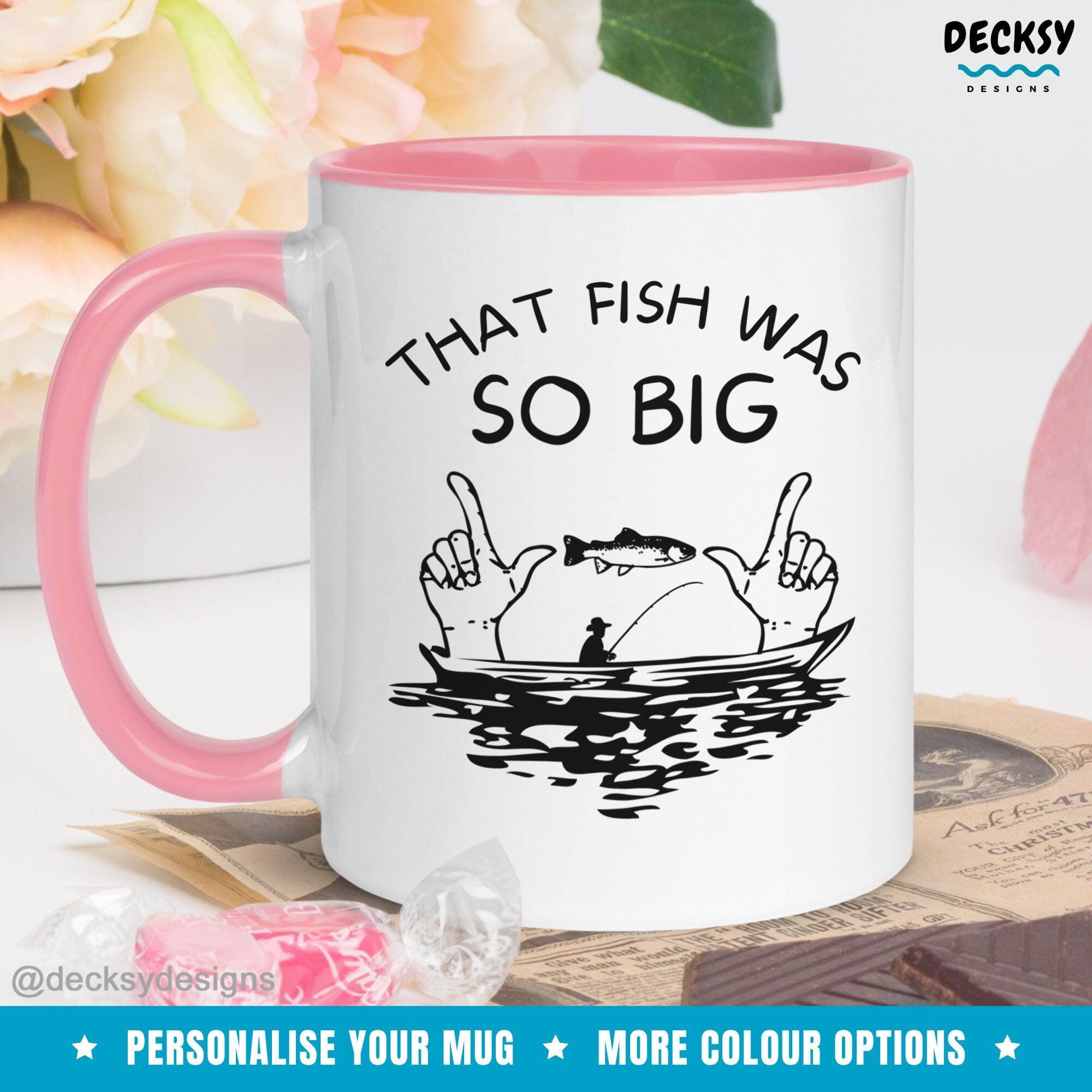 Funny Fishing Mug, Gift For Fisherman-Home & Living:Kitchen & Dining:Drink & Barware:Drinkware:Mugs-DecksyDesigns-White Mug 11 oz-NO PERSONALISATION-DecksyDesigns