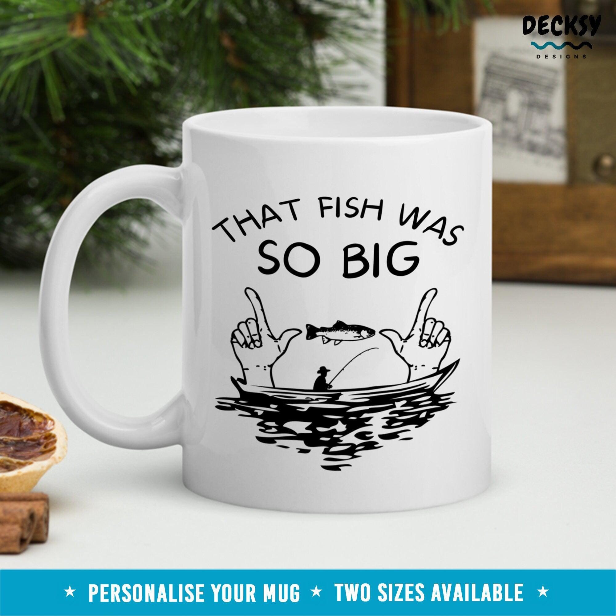 Funny Fishing Mug, Gift For Fisherman-Home & Living:Kitchen & Dining:Drink & Barware:Drinkware:Mugs-DecksyDesigns-White Mug 11 oz-NO PERSONALISATION-DecksyDesigns