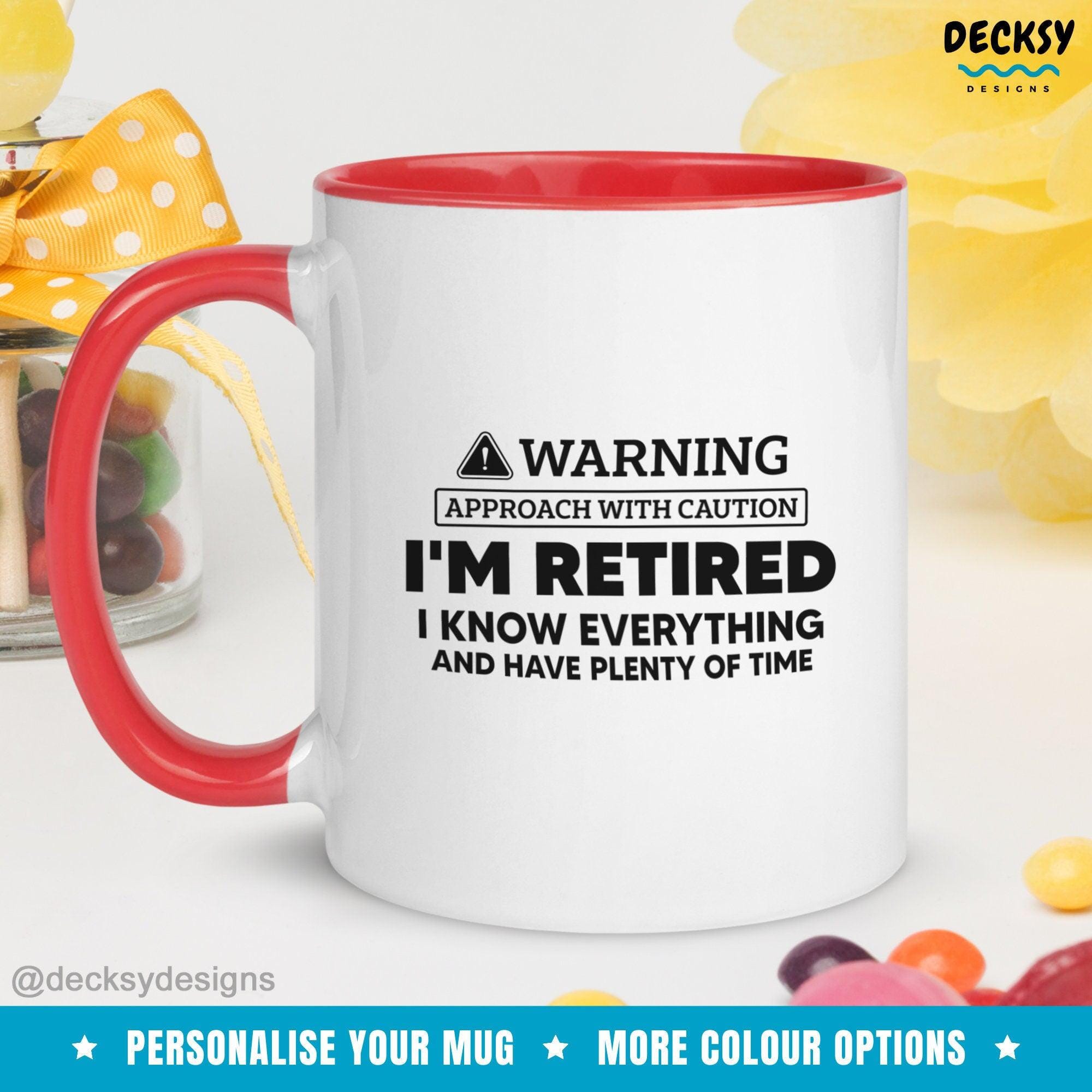 Funny Retirement Mug, Personalised Gift-Home & Living:Kitchen & Dining:Drink & Barware:Drinkware:Mugs-DecksyDesigns-White Mug 11 oz-NO PERSONALISATION-DecksyDesigns