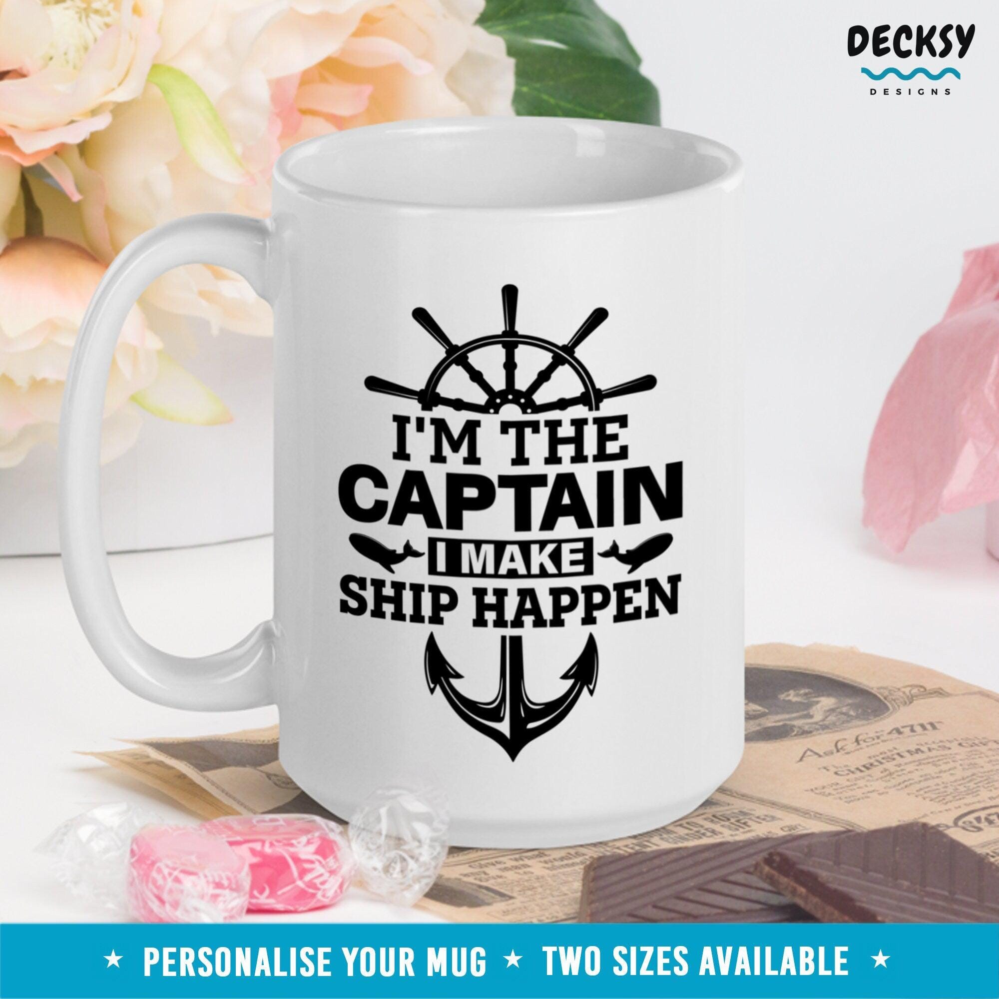 Funny Ship Captain Gift, Captain Coffee Mug-Home & Living:Kitchen & Dining:Drink & Barware:Drinkware:Mugs-DecksyDesigns-11 Oz-NO PERSONALISATION-DecksyDesigns