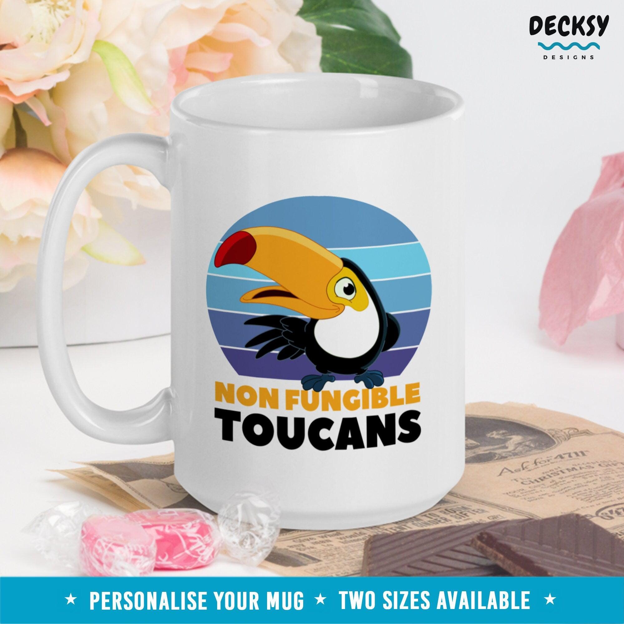 Funny Toucan Mug, Custom Cryptocurrency Gift-Home & Living:Kitchen & Dining:Drink & Barware:Drinkware:Mugs-DecksyDesigns-11 Oz-NO PERSONALISATION-DecksyDesigns