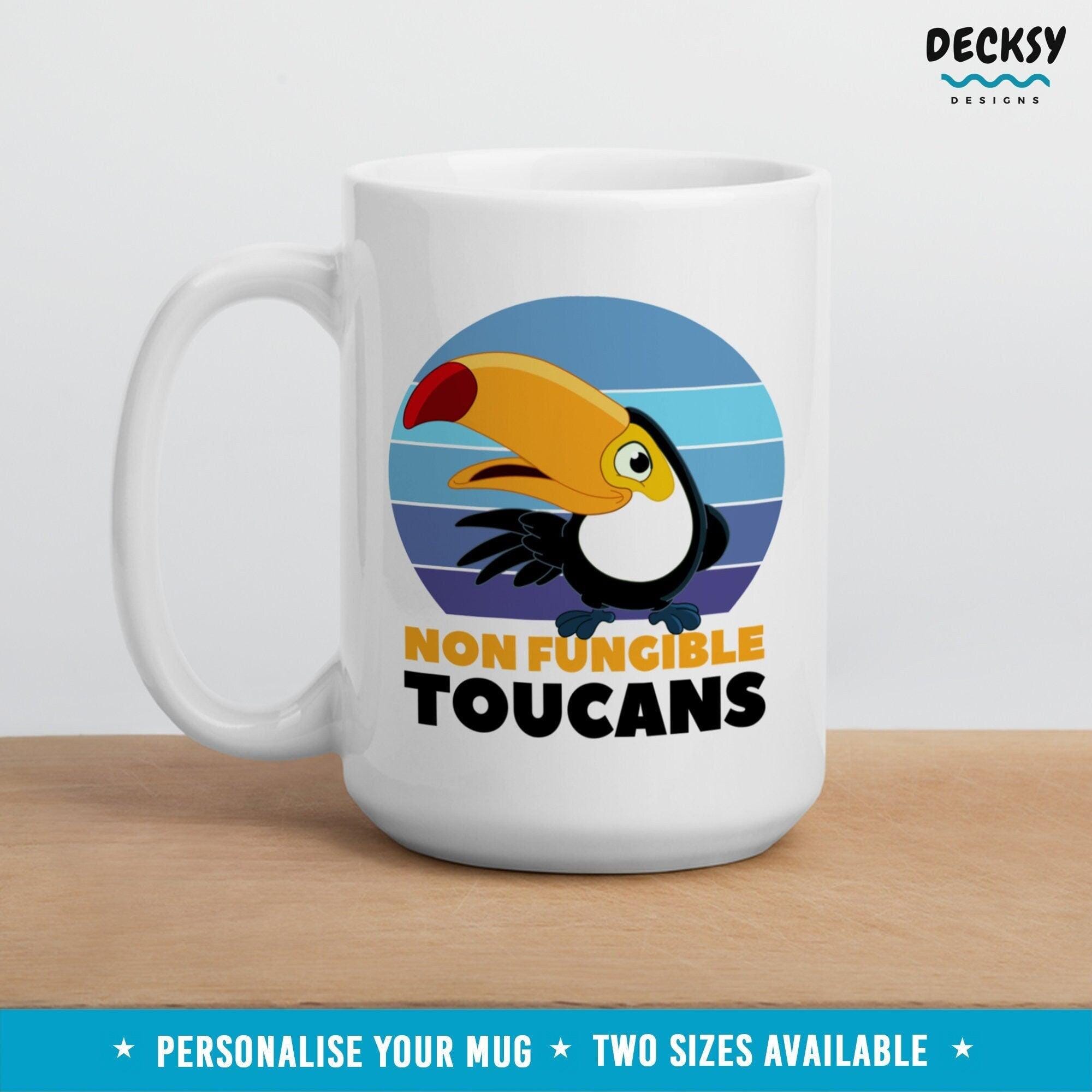 Funny Toucan Mug, Custom Cryptocurrency Gift-Home & Living:Kitchen & Dining:Drink & Barware:Drinkware:Mugs-DecksyDesigns-11 Oz-NO PERSONALISATION-DecksyDesigns