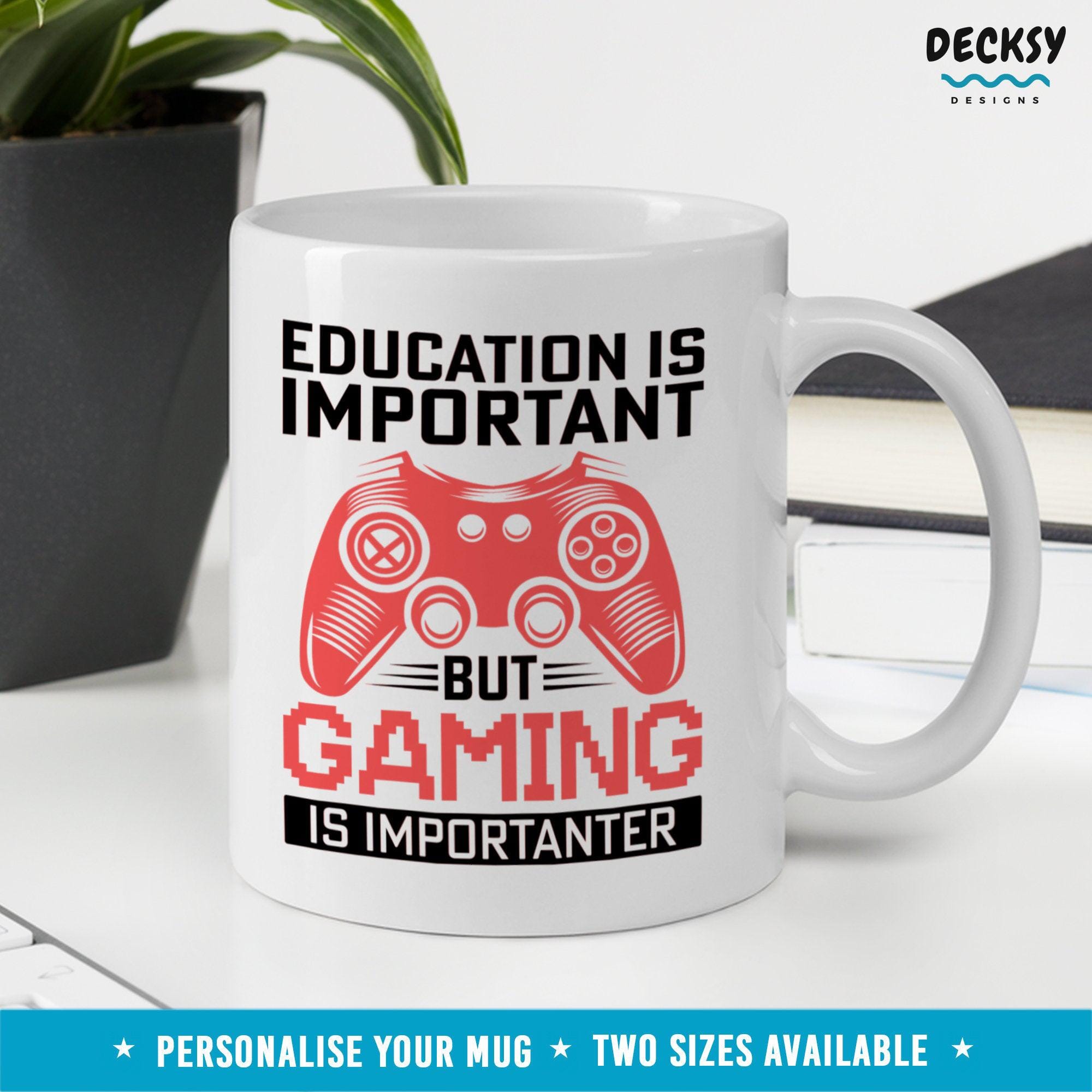 Gamer Coffee Mug, Funny Custom Gaming Gift-Home & Living:Kitchen & Dining:Drink & Barware:Drinkware:Mugs-DecksyDesigns-11 Oz-NO PERSONALISATION-DecksyDesigns