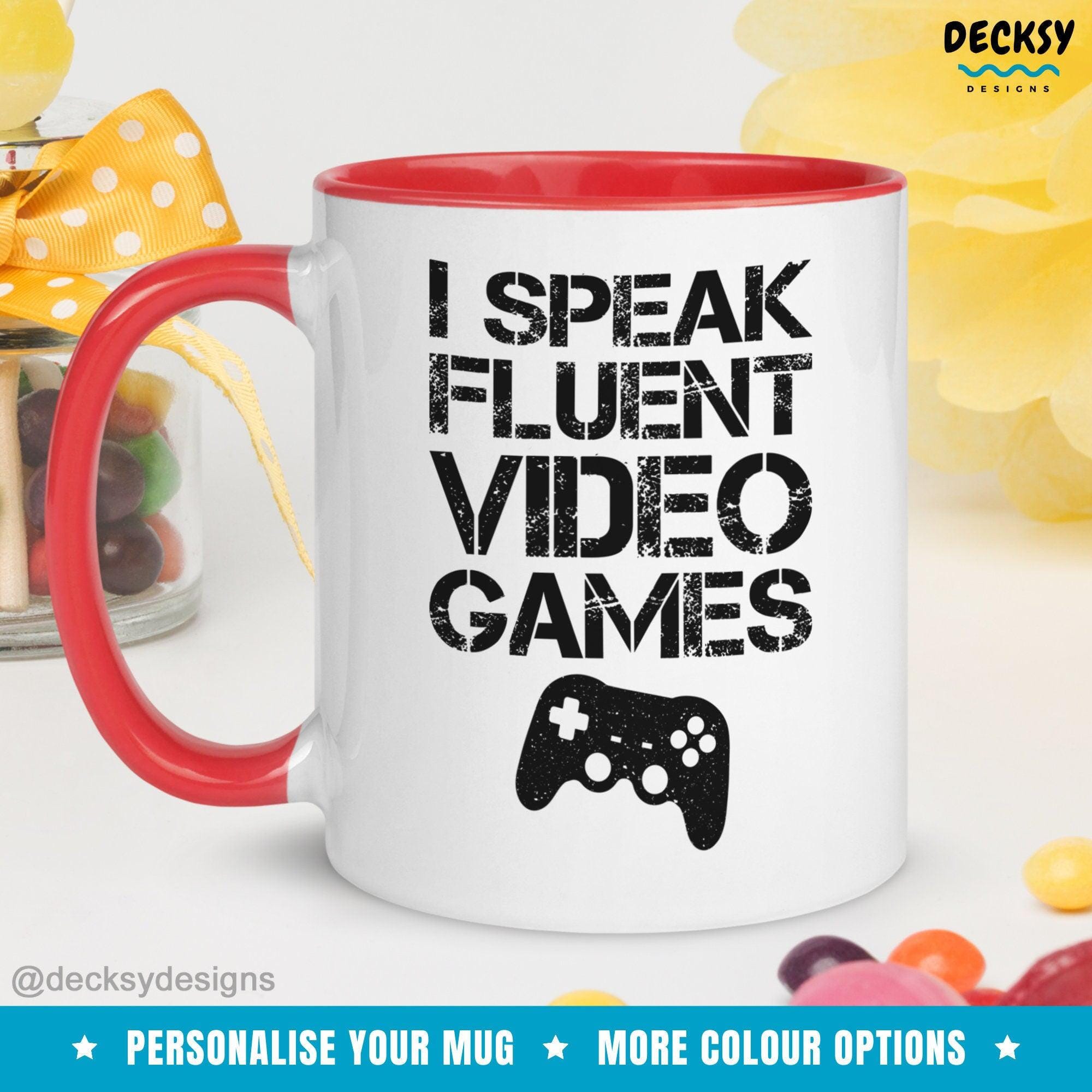 Gamer Mug, Video Games Gift-Home & Living:Kitchen & Dining:Drink & Barware:Drinkware:Mugs-DecksyDesigns-White Mug 11 oz-NO PERSONALISATION-DecksyDesigns