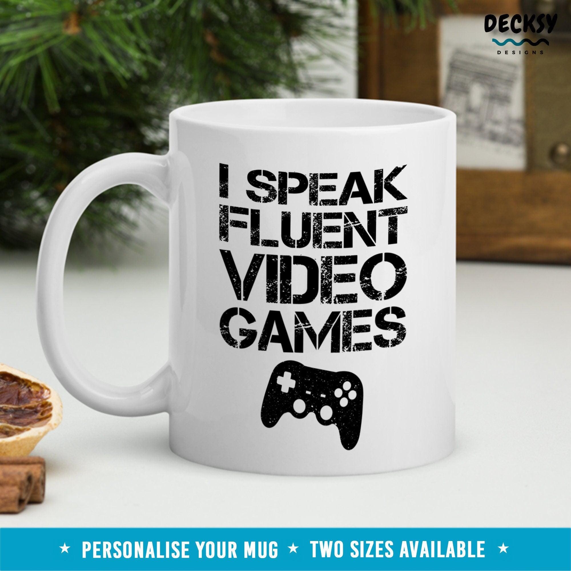 Gamer Mug, Video Games Gift-Home & Living:Kitchen & Dining:Drink & Barware:Drinkware:Mugs-DecksyDesigns-White Mug 11 oz-NO PERSONALISATION-DecksyDesigns