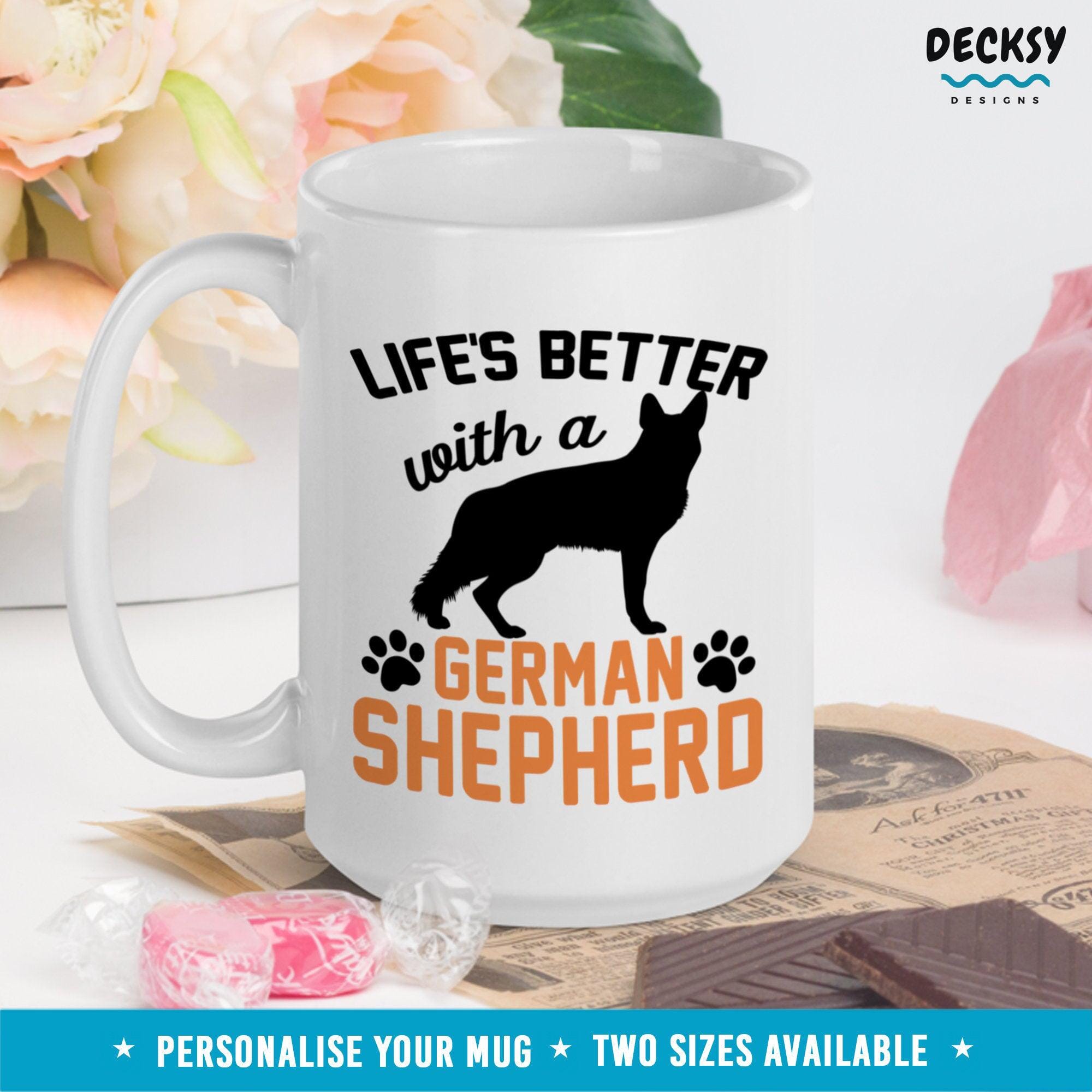 German Shepherd Mug, Dog Lover Gift-Home & Living:Kitchen & Dining:Drink & Barware:Drinkware:Mugs-DecksyDesigns-11 Oz-NO PERSONALISATION-DecksyDesigns