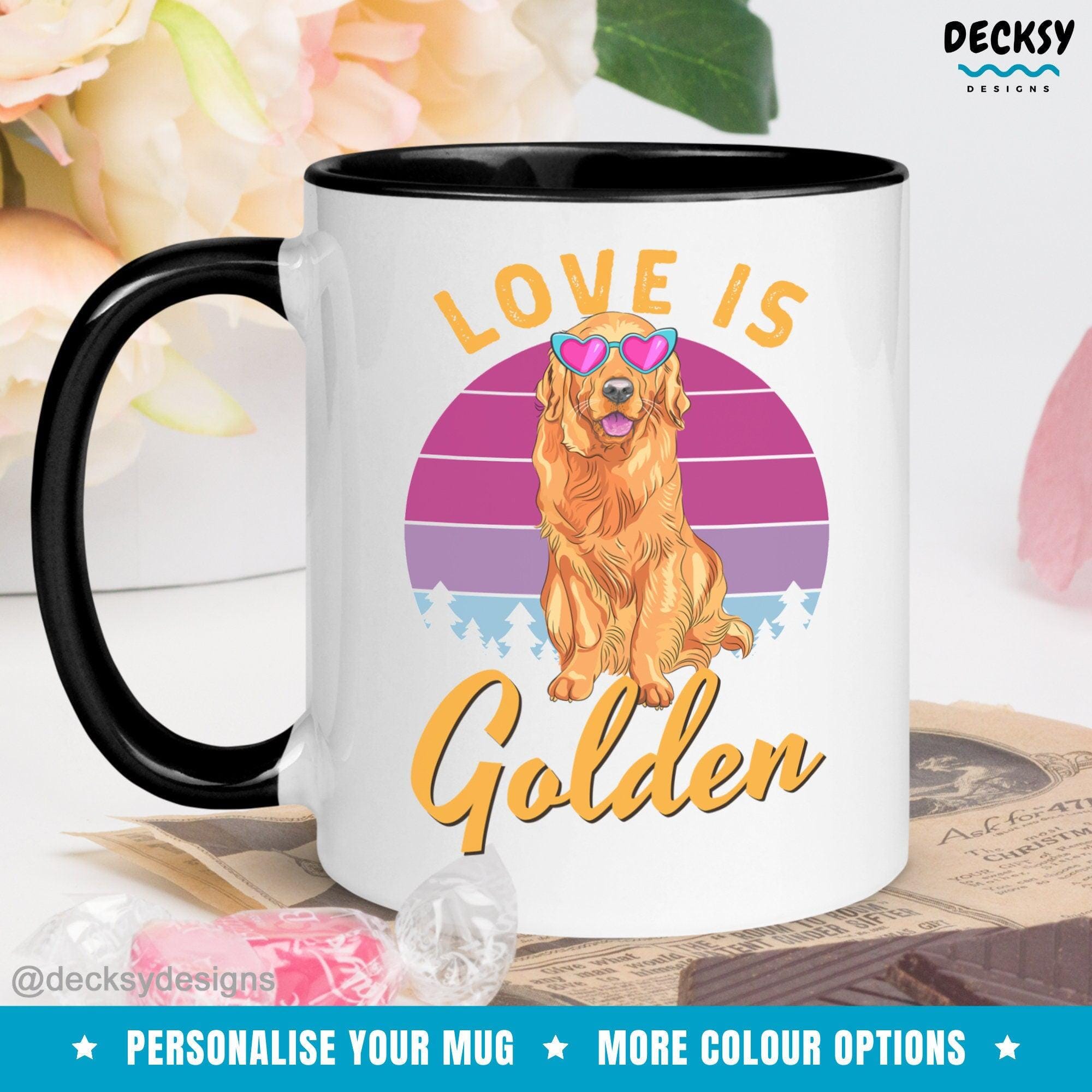 Golden Retriever Mug, Custom Dog Lover Gift-Home & Living:Kitchen & Dining:Drink & Barware:Drinkware:Mugs-DecksyDesigns-White Mug 11 oz-NO PERSONALISATION-DecksyDesigns