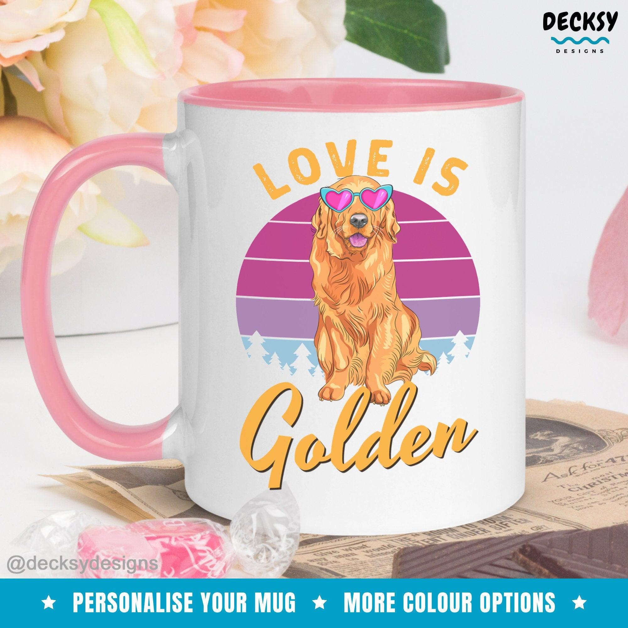 Golden Retriever Mug, Custom Dog Lover Gift-Home & Living:Kitchen & Dining:Drink & Barware:Drinkware:Mugs-DecksyDesigns-White Mug 11 oz-NO PERSONALISATION-DecksyDesigns