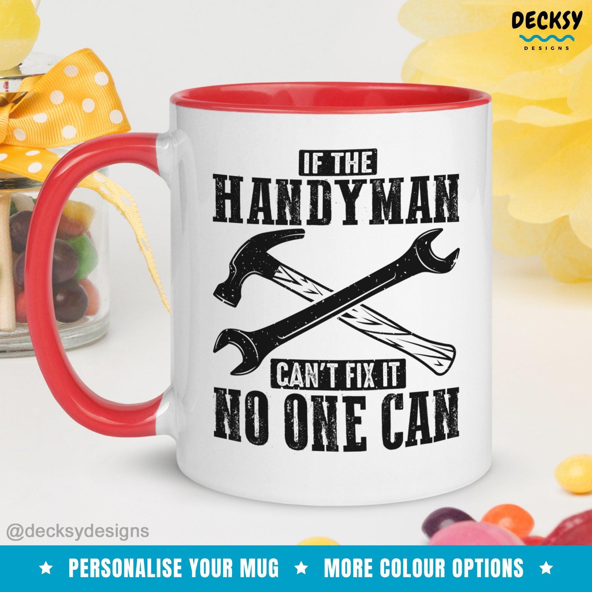 Handyman Mug, Funny Birthday Gift-Home & Living:Kitchen & Dining:Drink & Barware:Drinkware:Mugs-DecksyDesigns-White Mug 11 oz-NO PERSONALISATION-DecksyDesigns