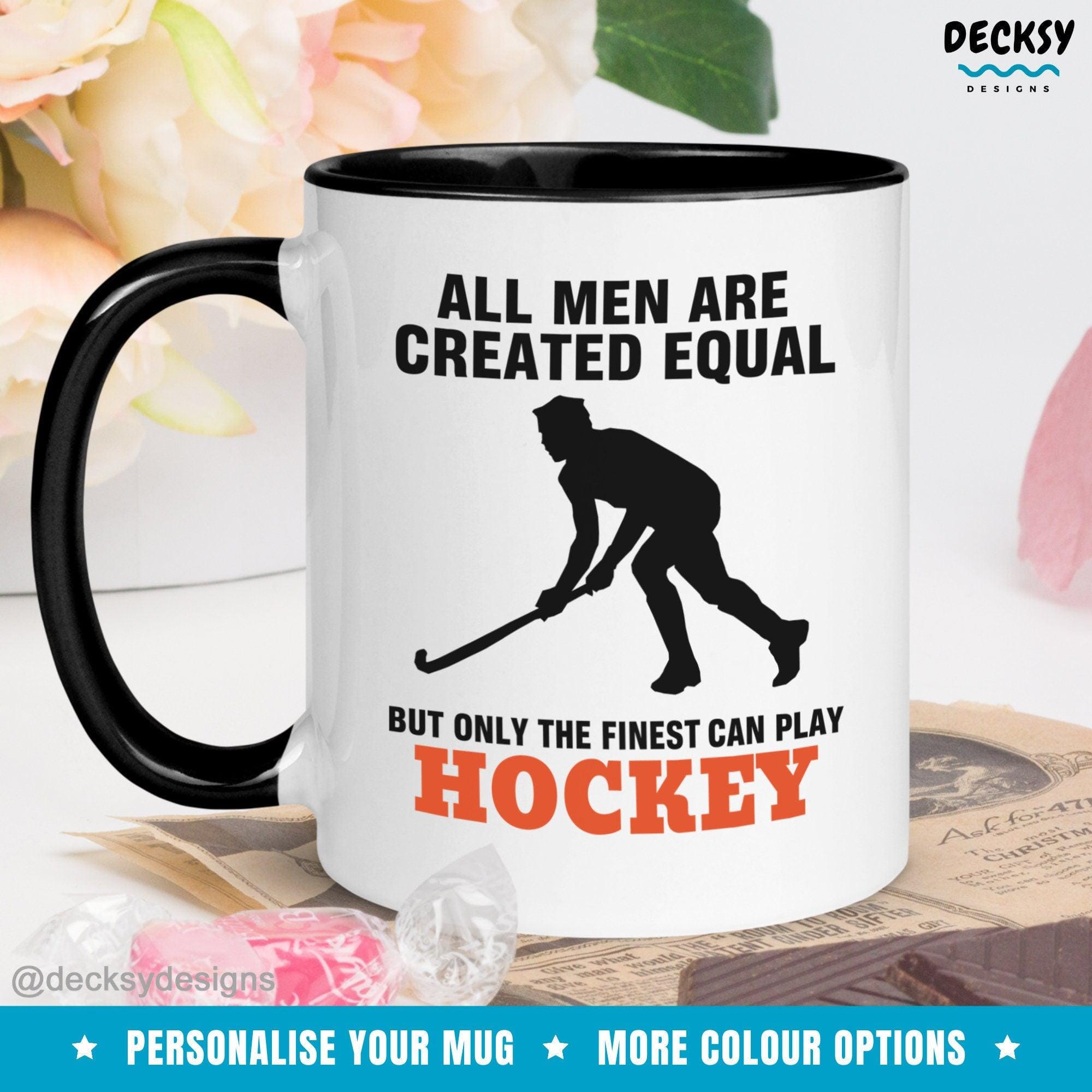 Hockey Mug For Men, Custom Gift For Hockey Player-Home & Living:Kitchen & Dining:Drink & Barware:Drinkware:Mugs-DecksyDesigns-White Mug 11 oz-NO PERSONALISATION-DecksyDesigns