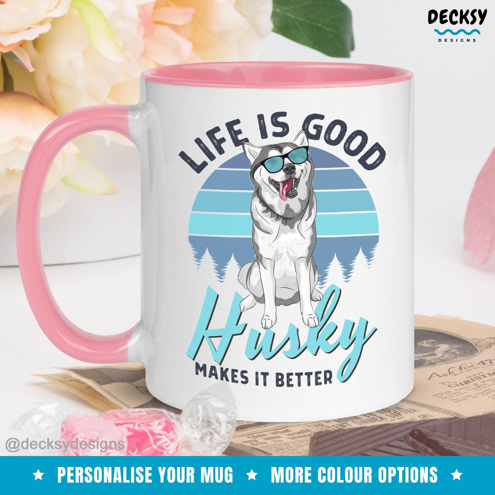 Husky Coffee Mug, Siberian Husky Gift-Home & Living:Kitchen & Dining:Drink & Barware:Drinkware:Mugs-DecksyDesigns-White Mug 11 oz-NO PERSONALISATION-DecksyDesigns