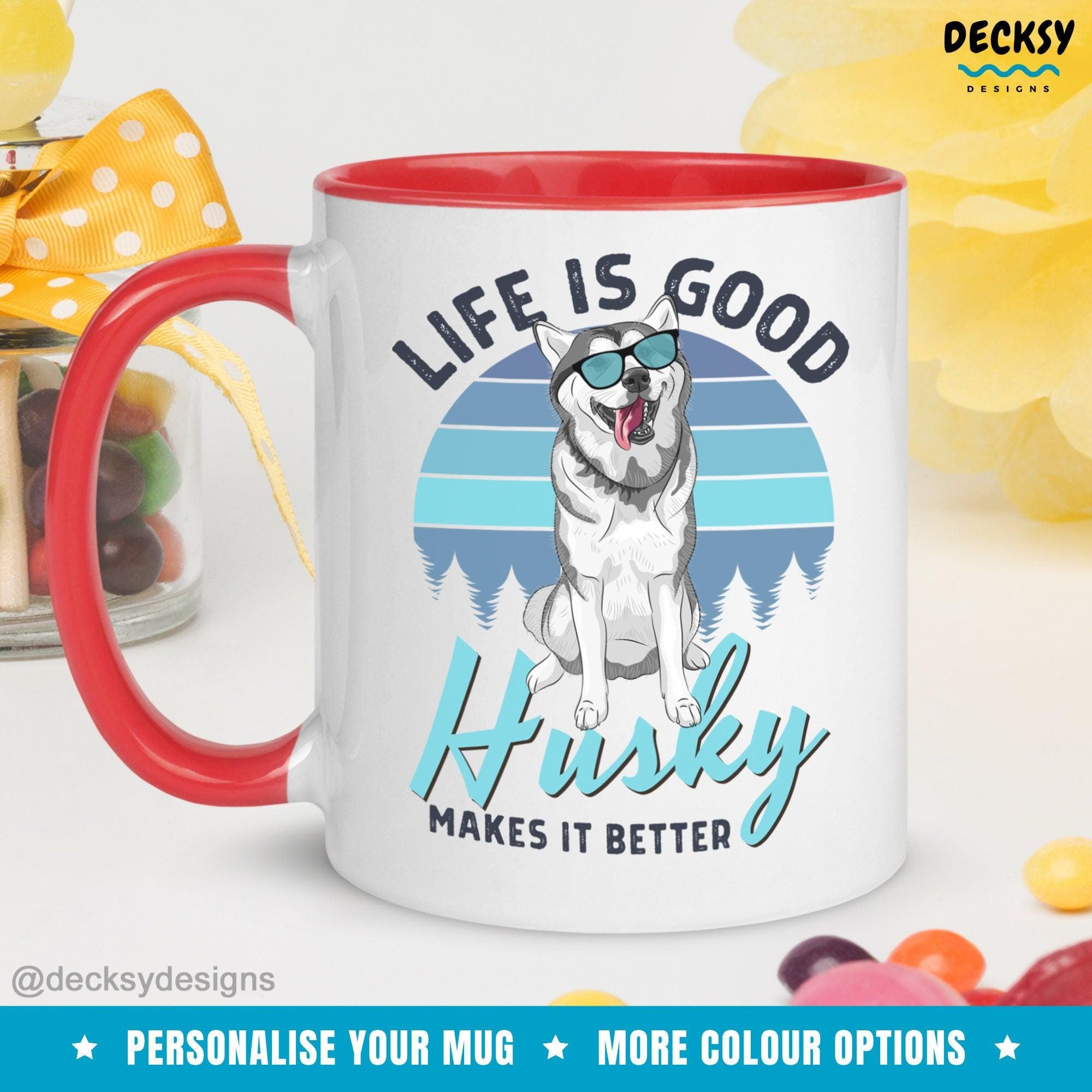 Husky Coffee Mug, Siberian Husky Gift-Home & Living:Kitchen & Dining:Drink & Barware:Drinkware:Mugs-DecksyDesigns-White Mug 11 oz-NO PERSONALISATION-DecksyDesigns