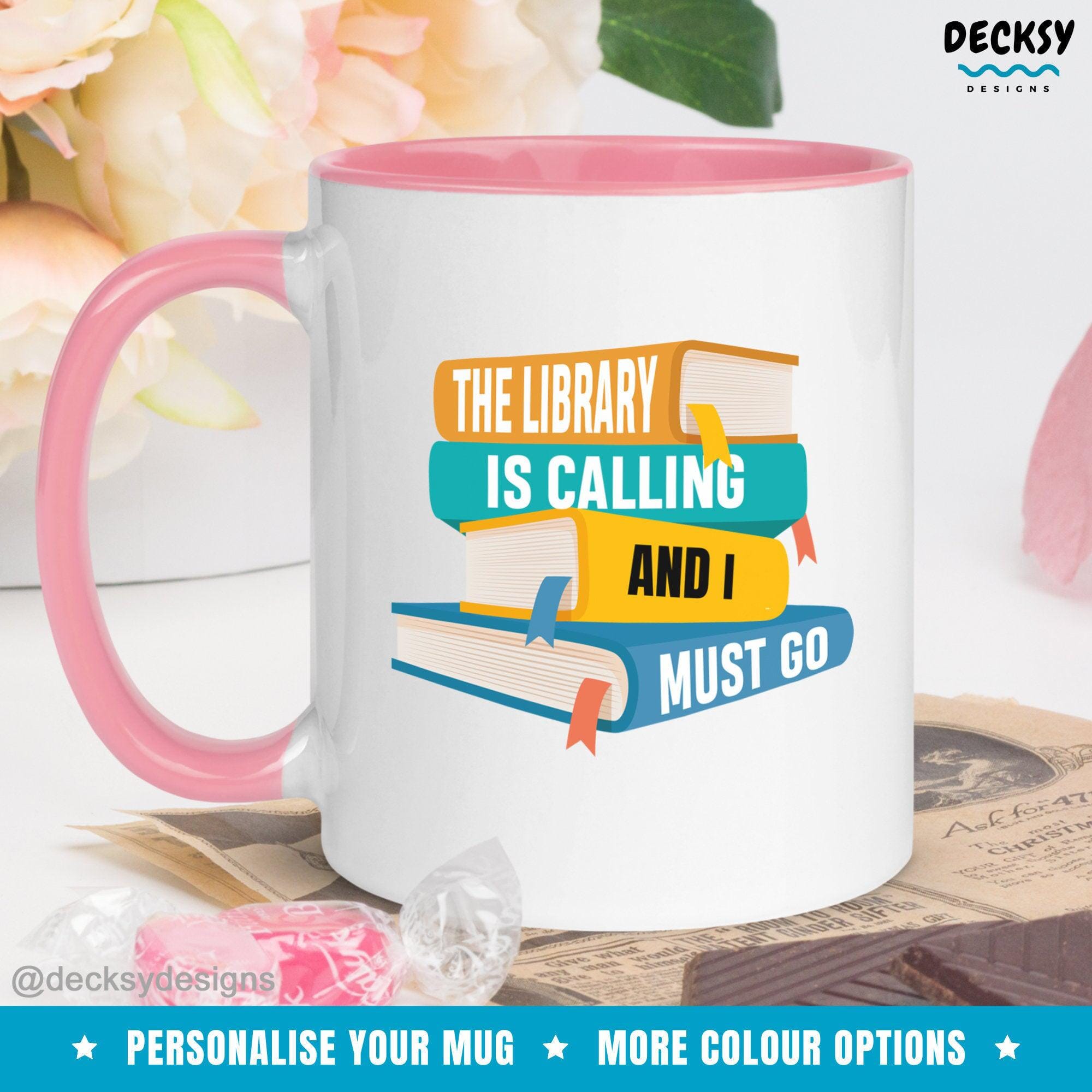 Library Mug, School Librarian Gift-Home & Living:Kitchen & Dining:Drink & Barware:Drinkware:Mugs-DecksyDesigns-White Mug 11 oz-NO PERSONALISATION-DecksyDesigns