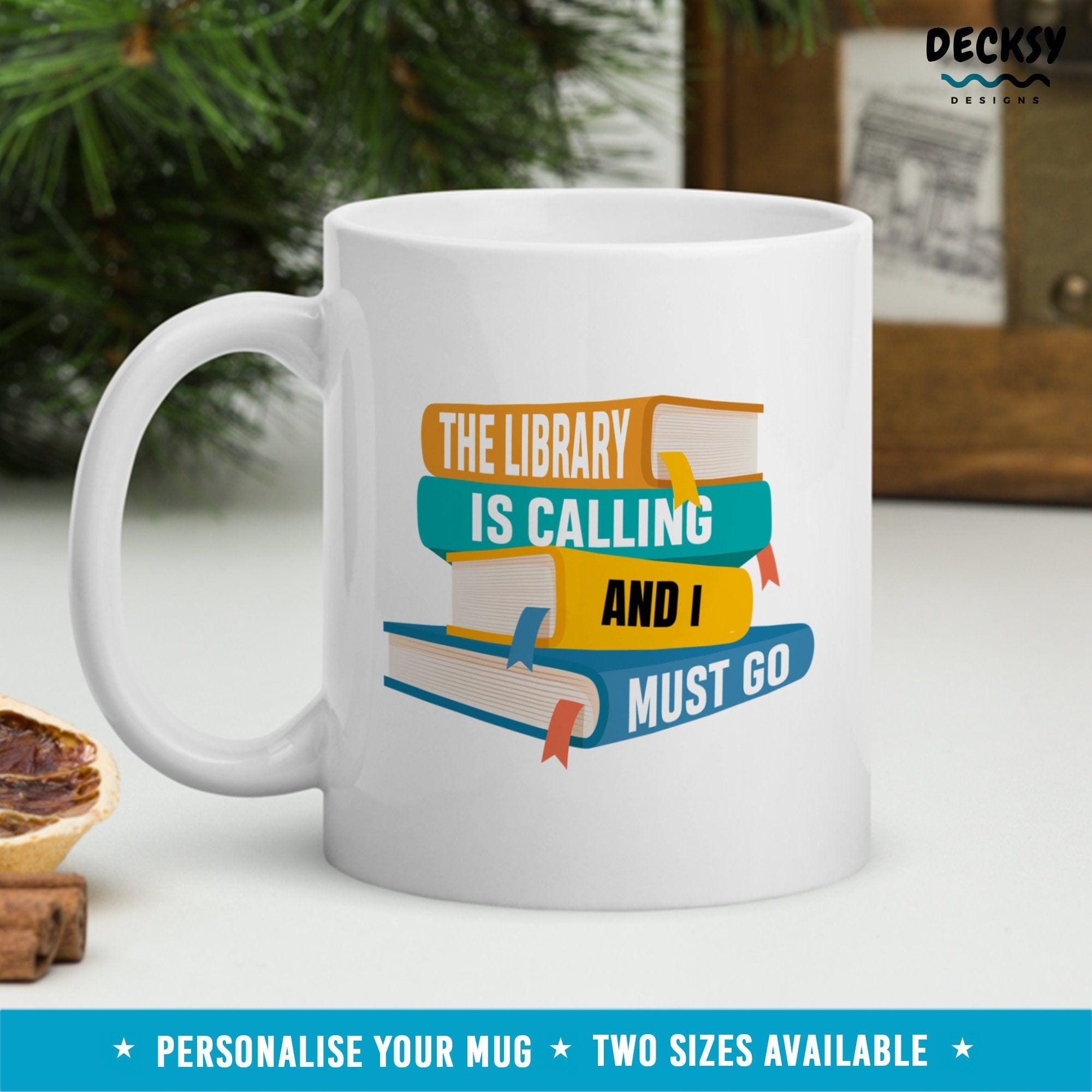 Library Mug, School Librarian Gift-Home & Living:Kitchen & Dining:Drink & Barware:Drinkware:Mugs-DecksyDesigns-White Mug 11 oz-NO PERSONALISATION-DecksyDesigns