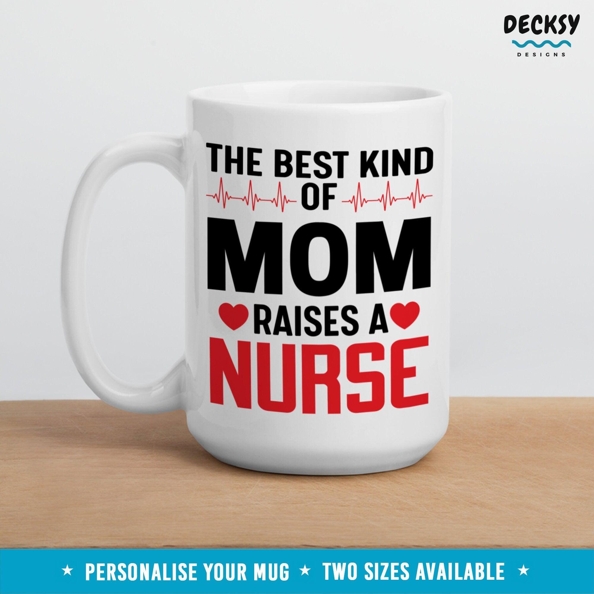 Mom Of Nurse Mug, Medical Student Gift-Home & Living:Kitchen & Dining:Drink & Barware:Drinkware:Mugs-DecksyDesigns-11 Oz-NO PERSONALISATION-DecksyDesigns