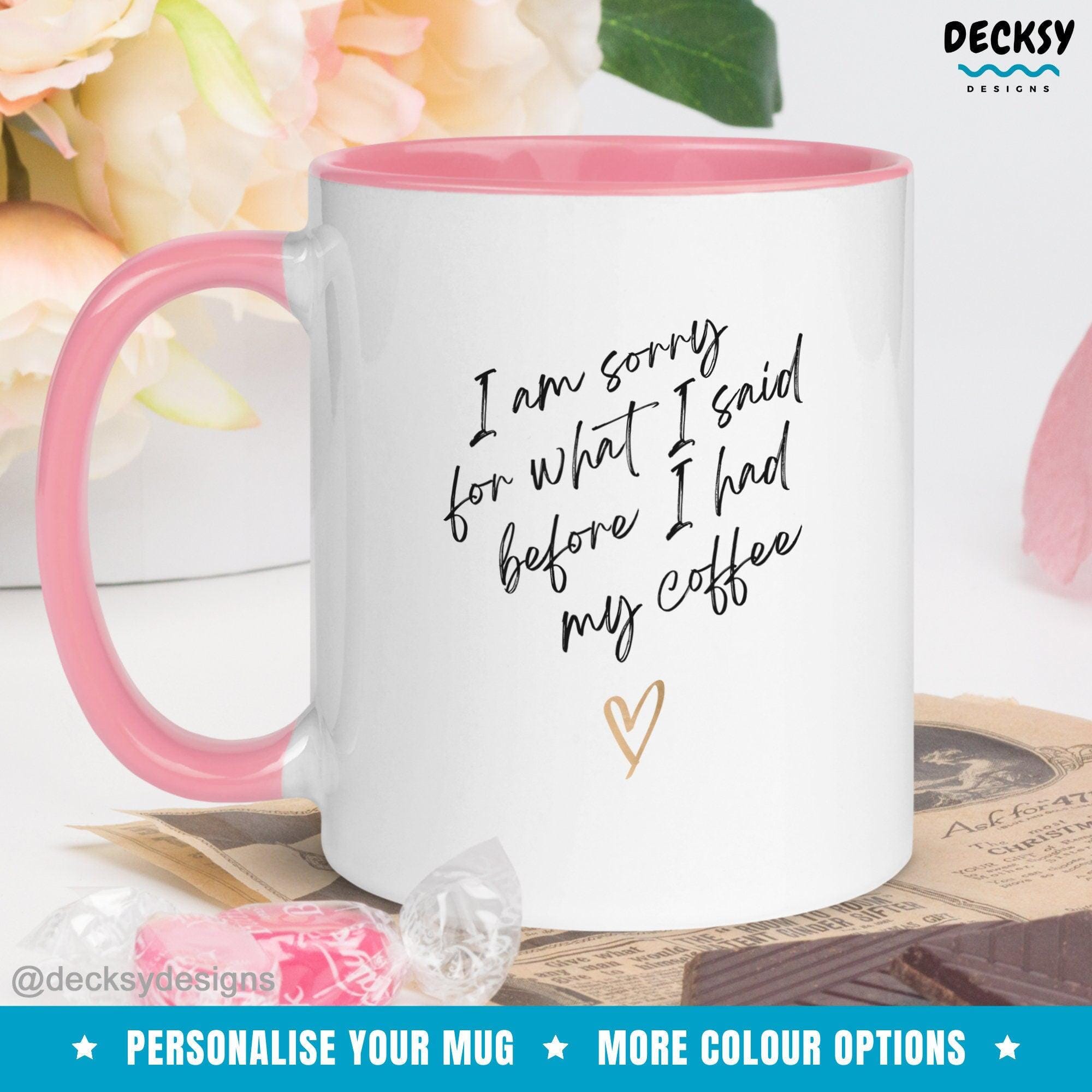 Morning Coffee Mug, Custom Funny Coffee Gift-Home & Living:Kitchen & Dining:Drink & Barware:Drinkware:Mugs-DecksyDesigns-White Mug 11 oz-NO PERSONALISATION-DecksyDesigns