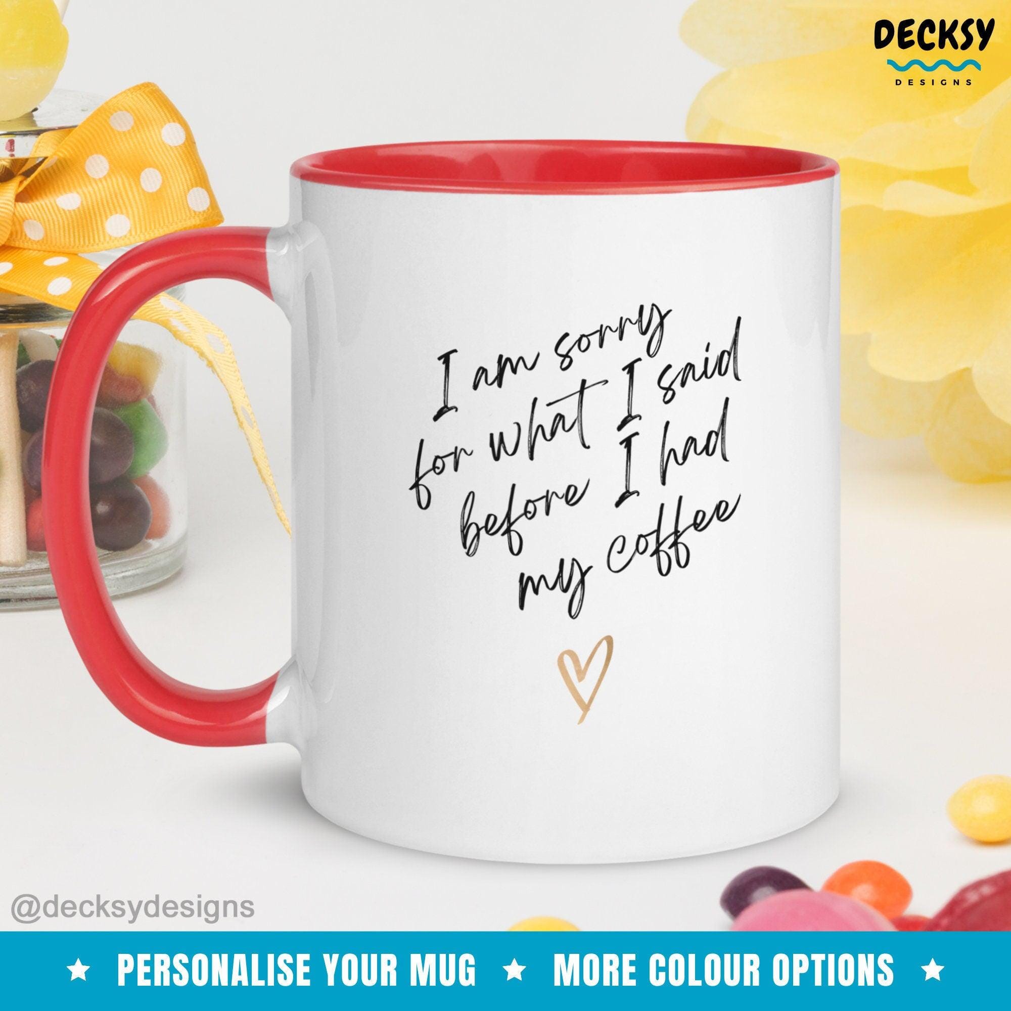 Morning Coffee Mug, Custom Funny Coffee Gift-Home & Living:Kitchen & Dining:Drink & Barware:Drinkware:Mugs-DecksyDesigns-White Mug 11 oz-NO PERSONALISATION-DecksyDesigns