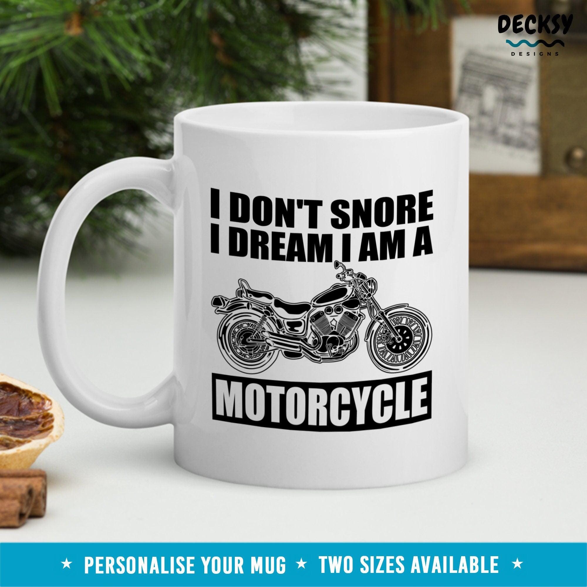 Motorcycle Lover Mug, Funny Gift For Husband-Home & Living:Kitchen & Dining:Drink & Barware:Drinkware:Mugs-DecksyDesigns-White Mug 11 oz-NO PERSONALISATION-DecksyDesigns