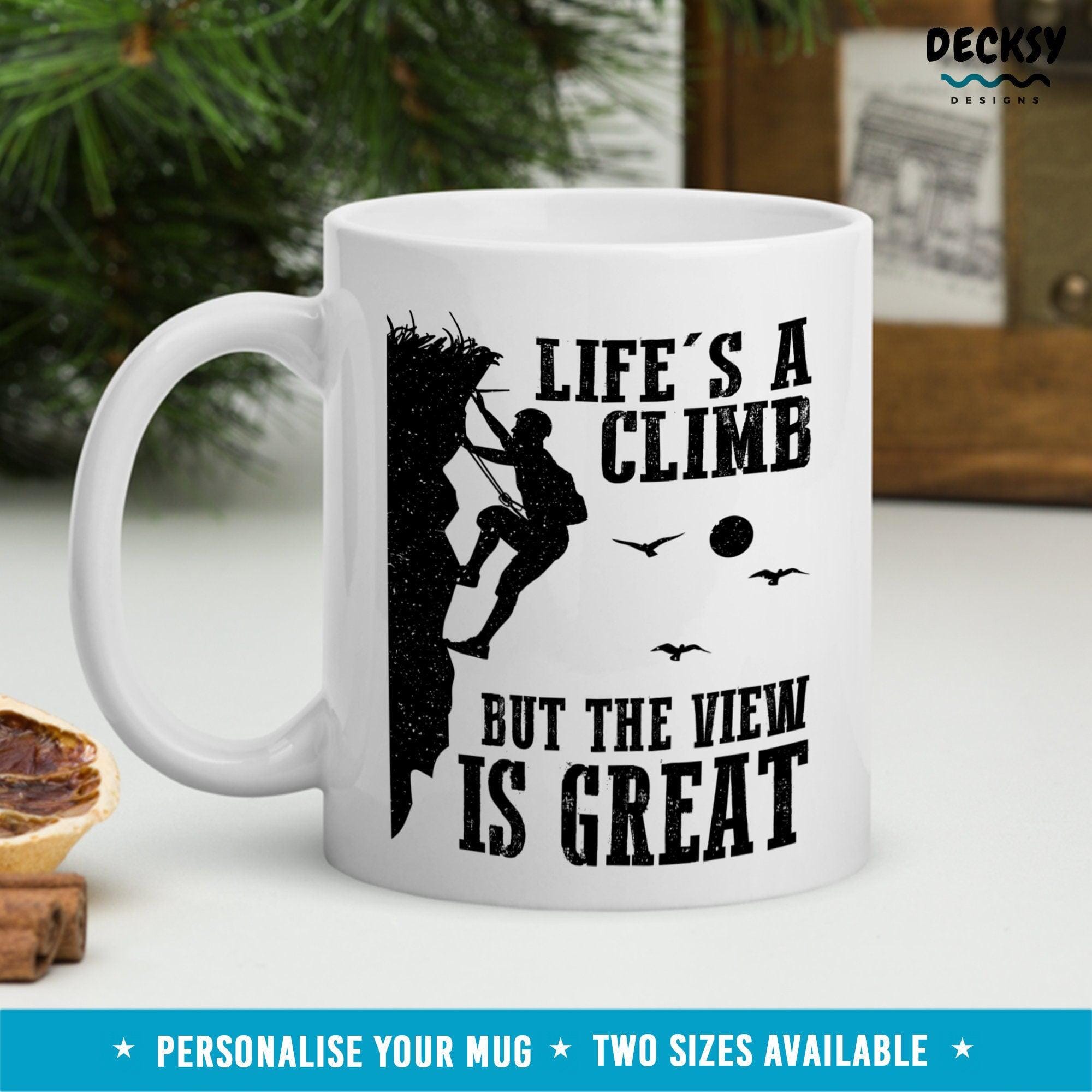 Mountain Hiking Mug, Hiker Gift-Home & Living:Kitchen & Dining:Drink & Barware:Drinkware:Mugs-DecksyDesigns-11 Oz-NO PERSONALISATION-DecksyDesigns