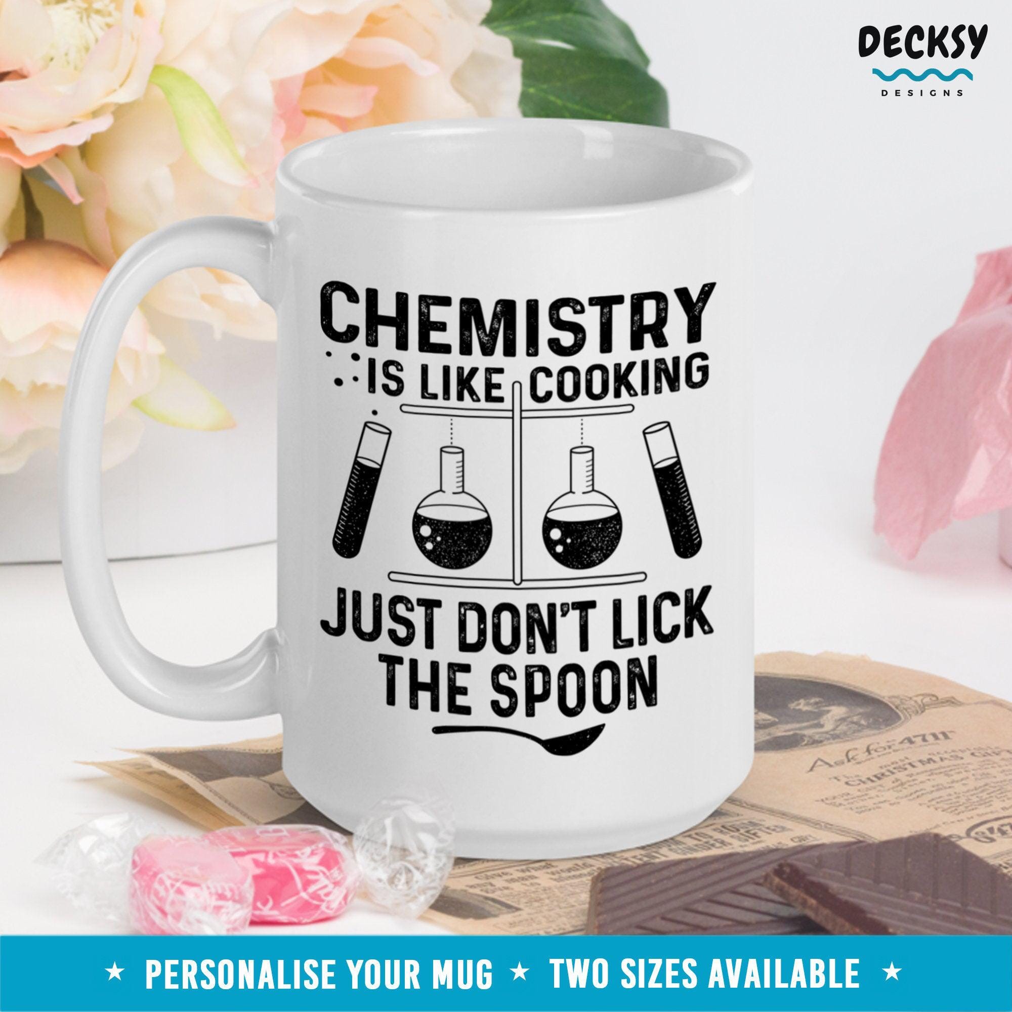 Personalised Chemistry Mug, Funny Science Teacher Gift-Home & Living:Kitchen & Dining:Drink & Barware:Drinkware:Mugs-DecksyDesigns-11 Oz-NO PERSONALISATION-DecksyDesigns