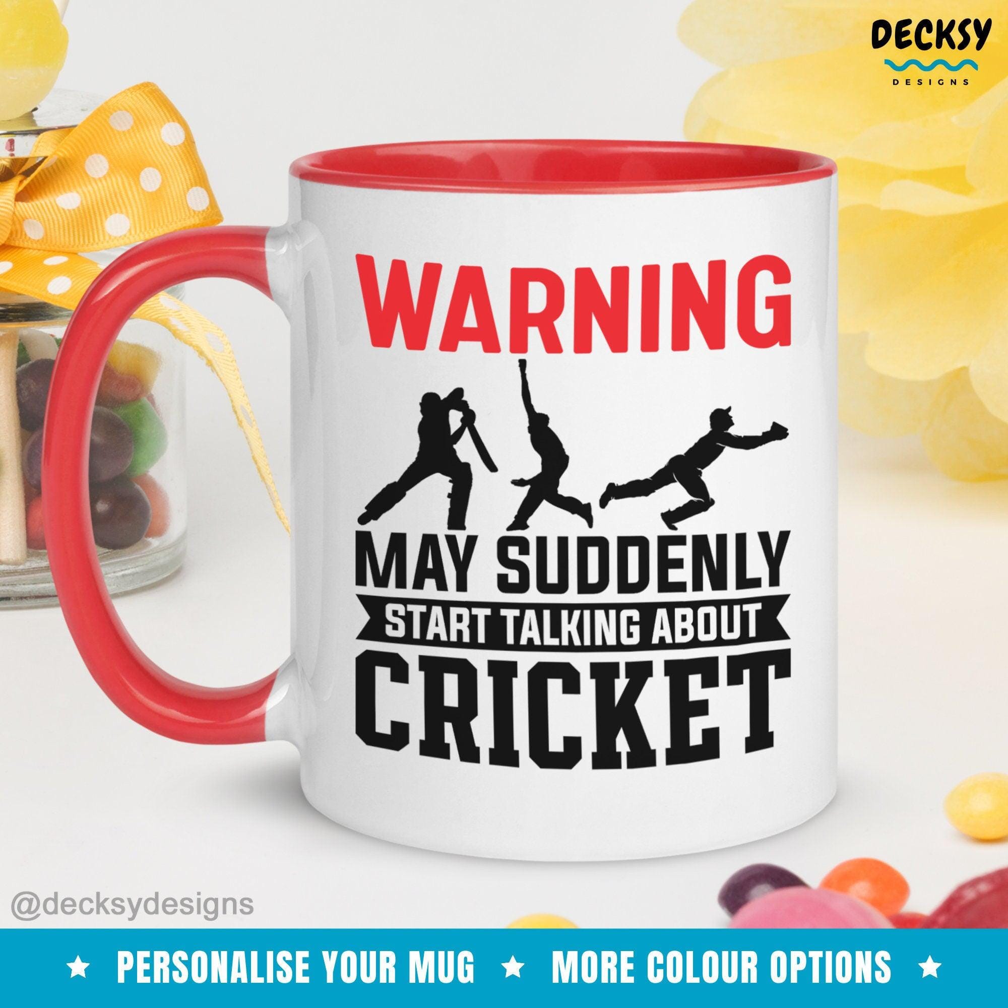 Personalised Cricket Mug, Cricket Sport Gift-Home & Living:Kitchen & Dining:Drink & Barware:Drinkware:Mugs-DecksyDesigns-White Mug 11 oz-NO PERSONALISATION-DecksyDesigns