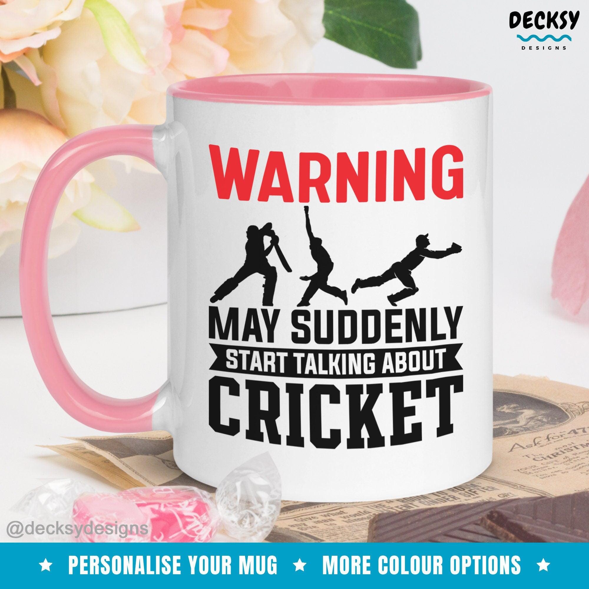 Personalised Cricket Mug, Cricket Sport Gift-Home & Living:Kitchen & Dining:Drink & Barware:Drinkware:Mugs-DecksyDesigns-White Mug 11 oz-NO PERSONALISATION-DecksyDesigns