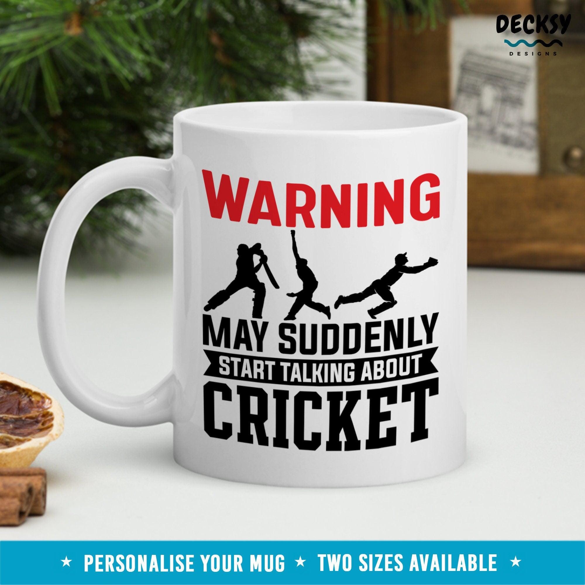 Personalised Cricket Mug, Cricket Sport Gift-Home & Living:Kitchen & Dining:Drink & Barware:Drinkware:Mugs-DecksyDesigns-White Mug 11 oz-NO PERSONALISATION-DecksyDesigns