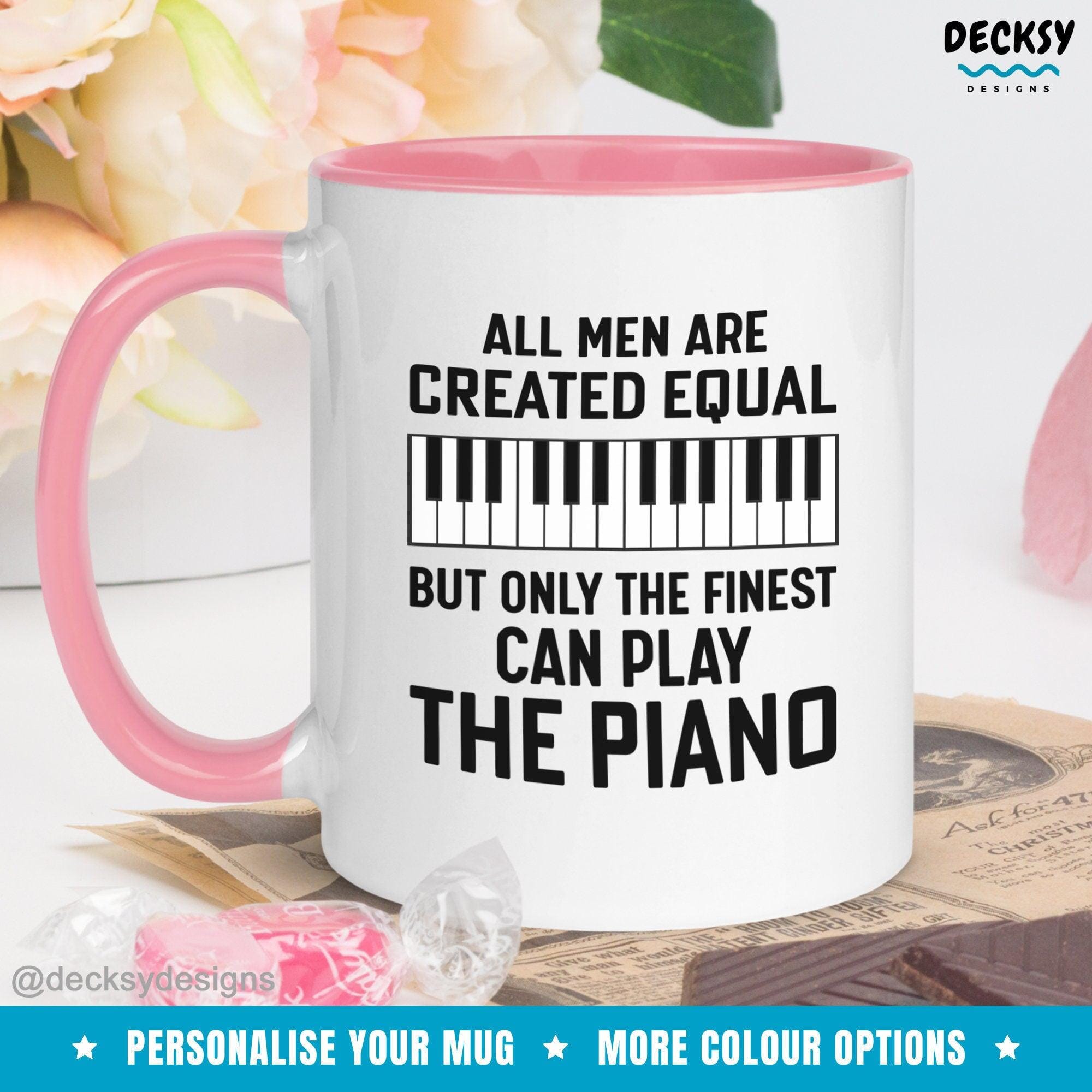 Piano Coffee Mug, Gift for Piano Teacher-Home & Living:Kitchen & Dining:Drink & Barware:Drinkware:Mugs-DecksyDesigns-White Mug 11 oz-NO PERSONALISATION-DecksyDesigns