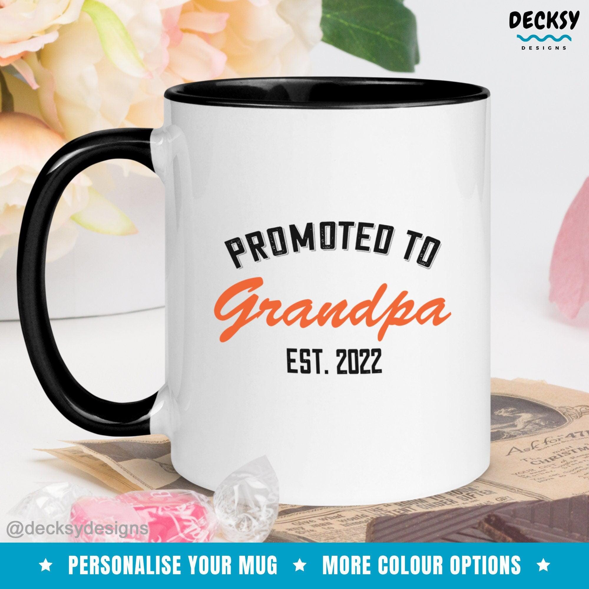 Promoted To Grandpa Gift, Personalised Grandpa Est Mug-Home & Living:Kitchen & Dining:Drink & Barware:Drinkware:Mugs-DecksyDesigns-White Mug 11 oz-NO PERSONALISATION-DecksyDesigns