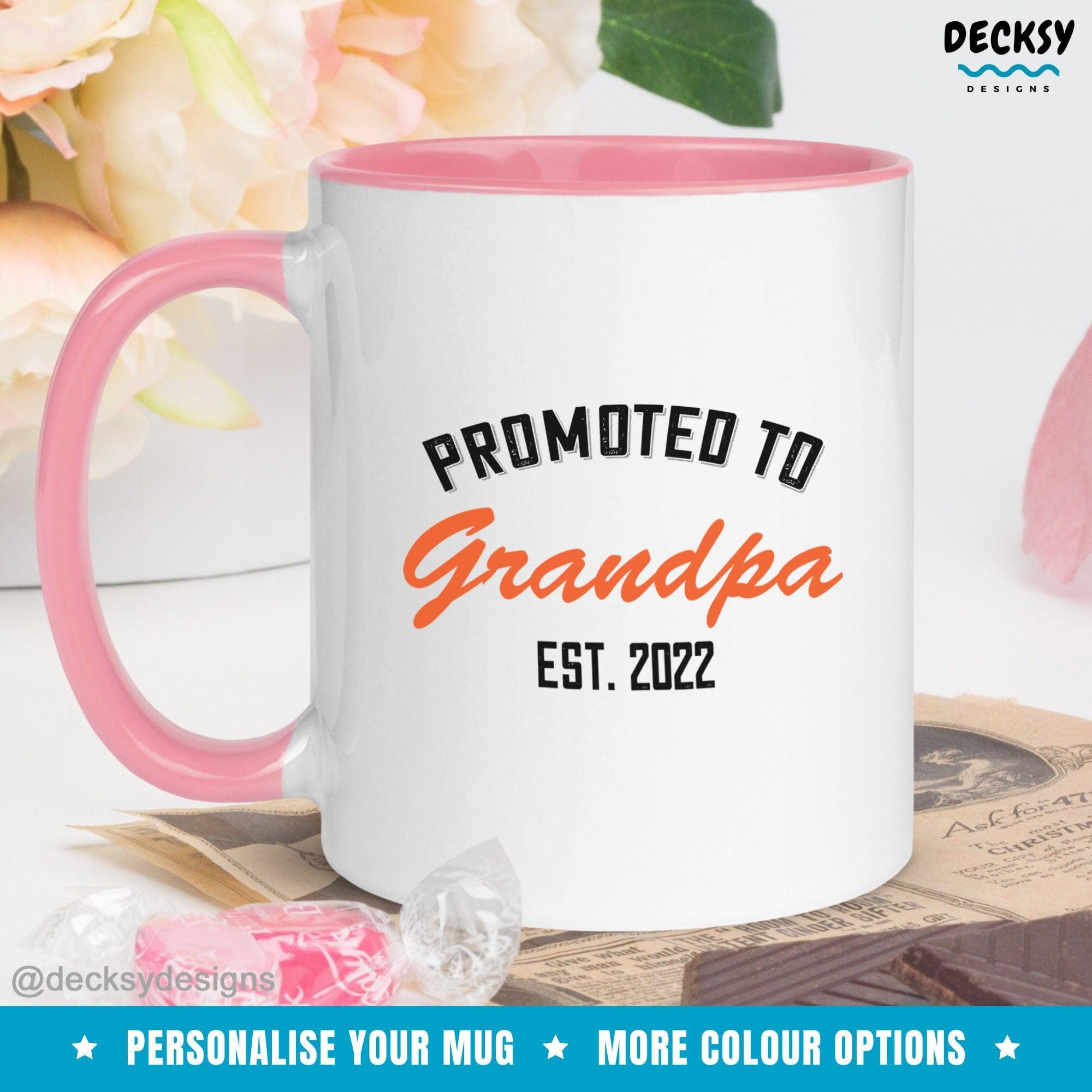 Promoted To Grandpa Gift, Personalised Grandpa Est Mug-Home & Living:Kitchen & Dining:Drink & Barware:Drinkware:Mugs-DecksyDesigns-White Mug 11 oz-NO PERSONALISATION-DecksyDesigns