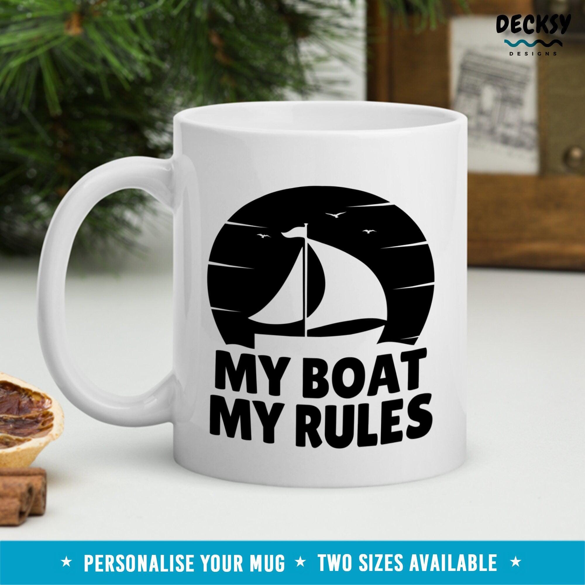 Sailboat Mug, Funny Boat Captain Gift-Home & Living:Kitchen & Dining:Drink & Barware:Drinkware:Mugs-DecksyDesigns-11 Oz-NO PERSONALISATION-DecksyDesigns