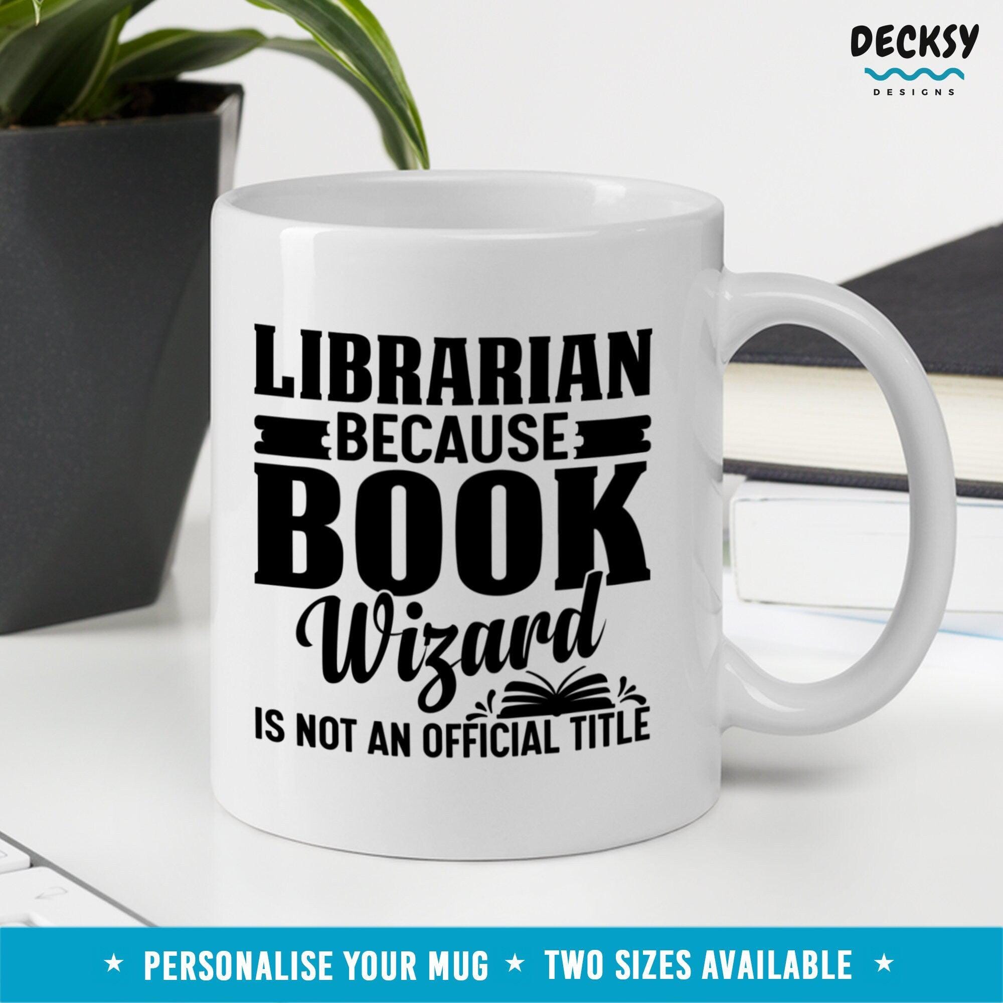 School Librarian Mug Gift, Custom Library Coffee Mug-Home & Living:Kitchen & Dining:Drink & Barware:Drinkware:Mugs-DecksyDesigns-11 Oz-NO PERSONALISATION-DecksyDesigns