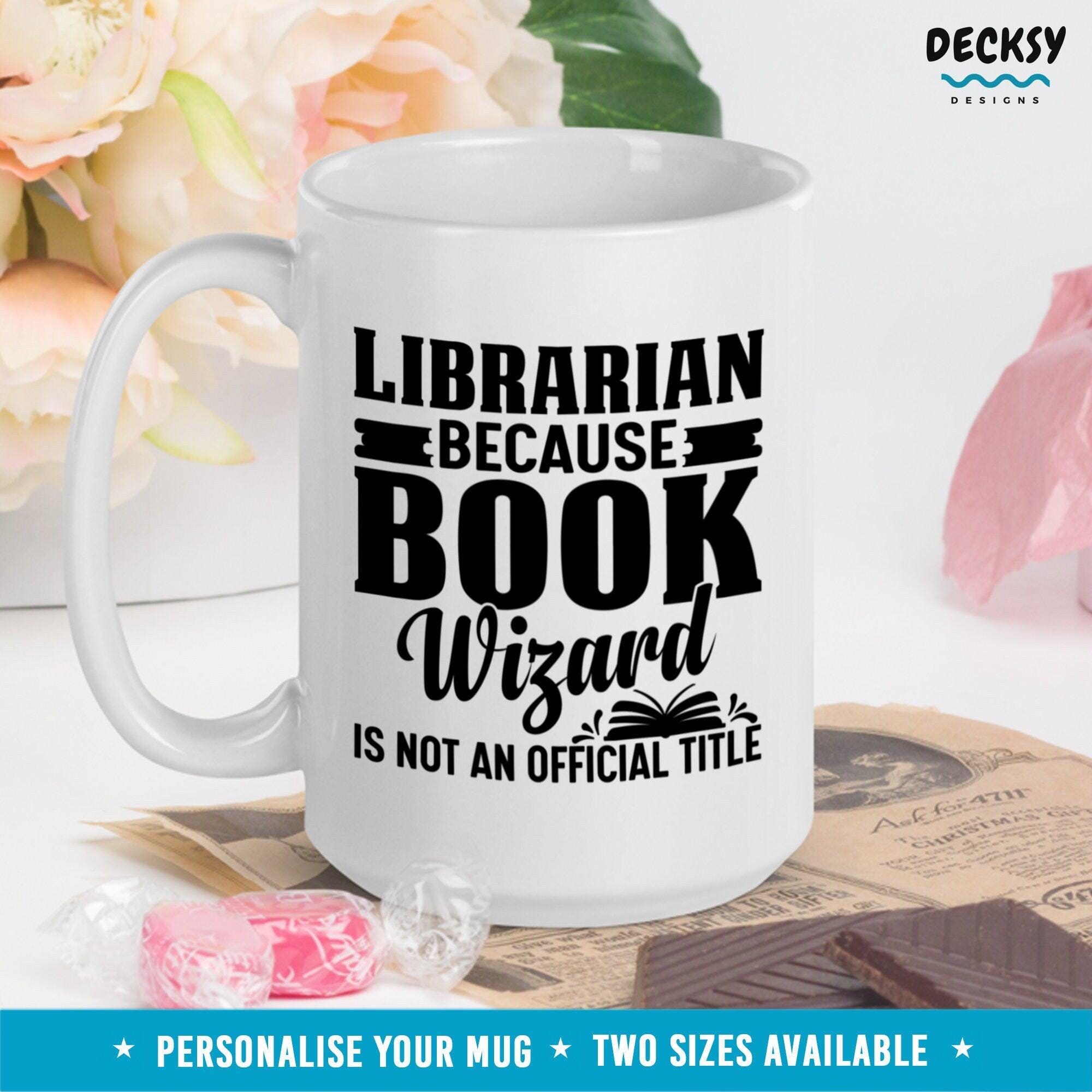 School Librarian Mug Gift, Custom Library Coffee Mug-Home & Living:Kitchen & Dining:Drink & Barware:Drinkware:Mugs-DecksyDesigns-11 Oz-NO PERSONALISATION-DecksyDesigns