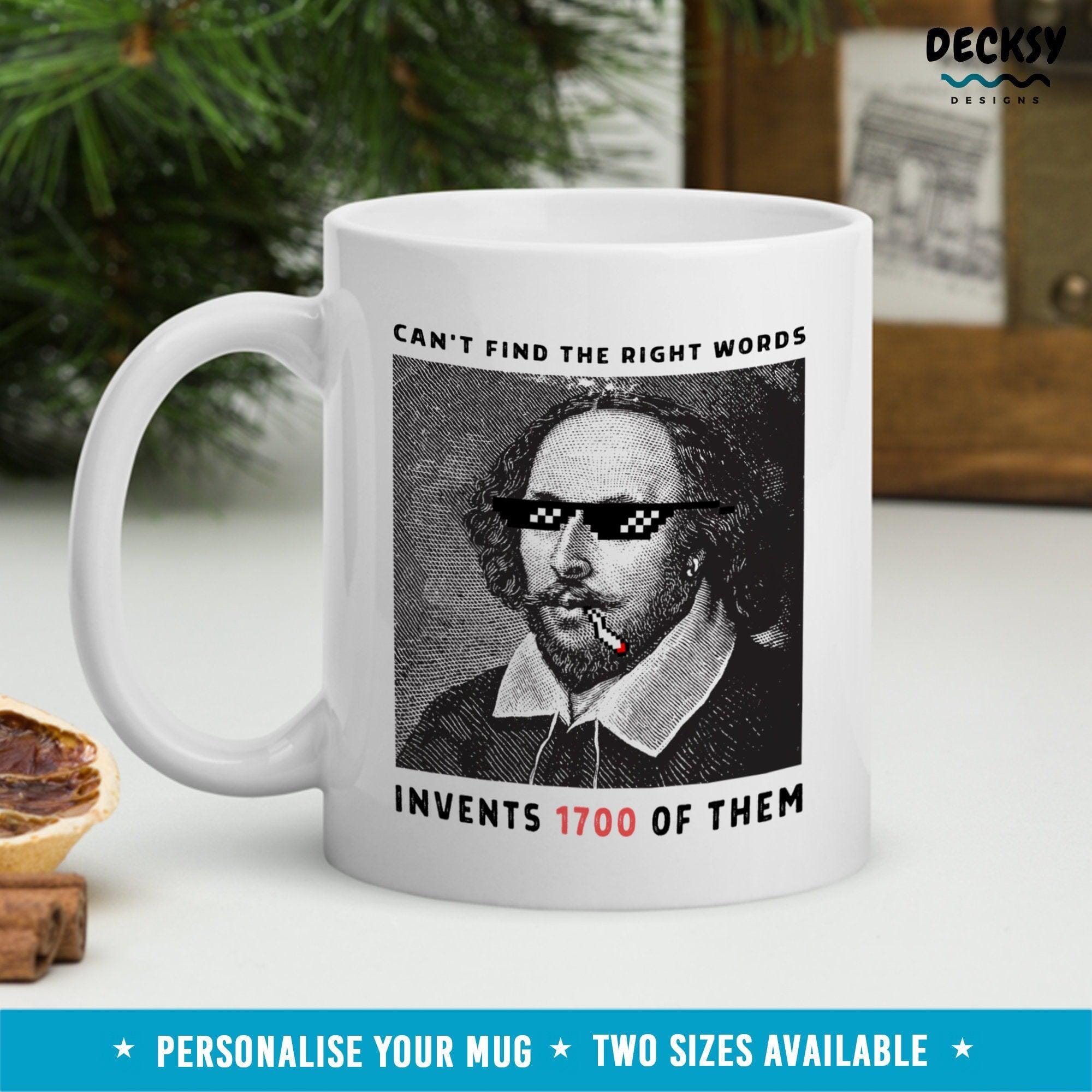 Shakespeare Gifts, Funny English Teacher Mug-Home & Living:Kitchen & Dining:Drink & Barware:Drinkware:Mugs-DecksyDesigns-11 Oz-NO PERSONALISATION-DecksyDesigns