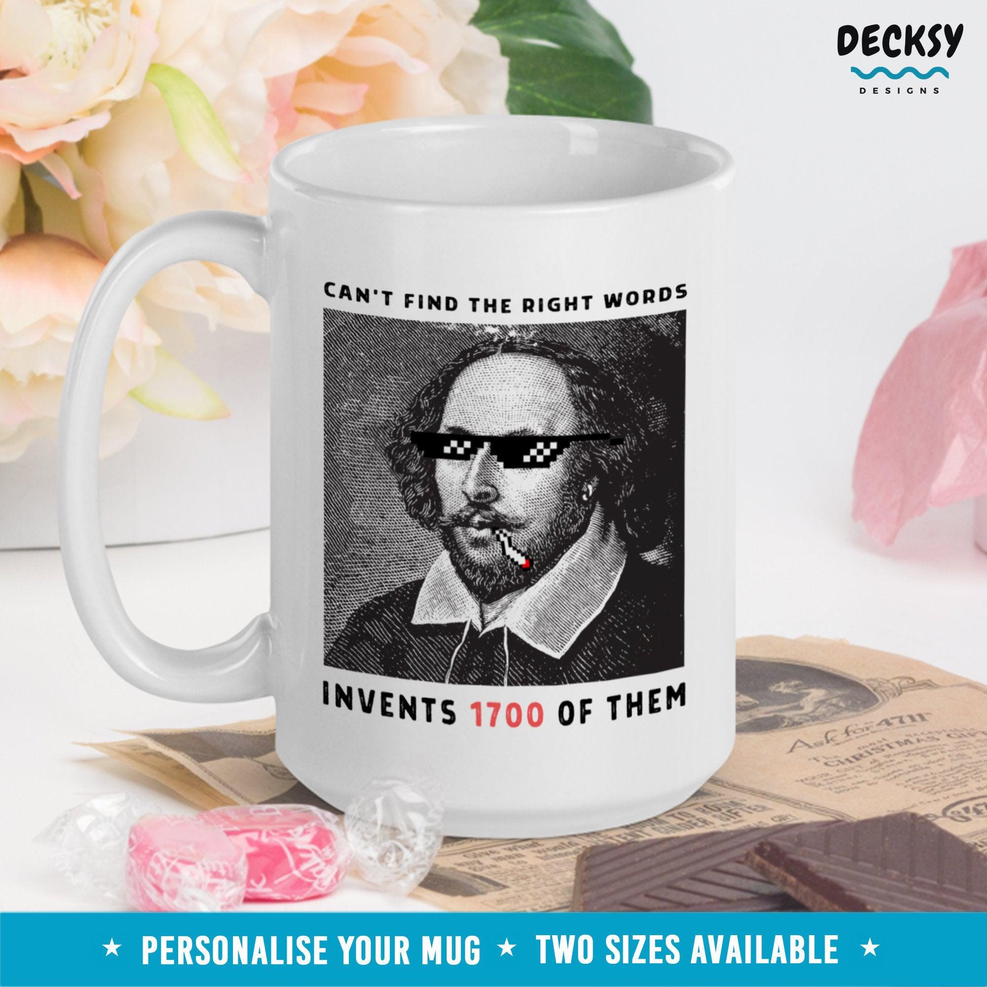 Shakespeare Gifts, Funny English Teacher Mug-Home & Living:Kitchen & Dining:Drink & Barware:Drinkware:Mugs-DecksyDesigns-11 Oz-NO PERSONALISATION-DecksyDesigns