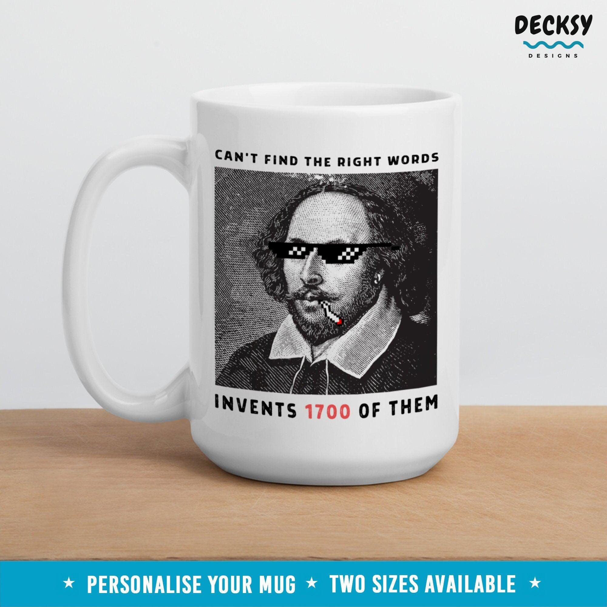 Shakespeare Gifts, Funny English Teacher Mug-Home & Living:Kitchen & Dining:Drink & Barware:Drinkware:Mugs-DecksyDesigns-11 Oz-NO PERSONALISATION-DecksyDesigns