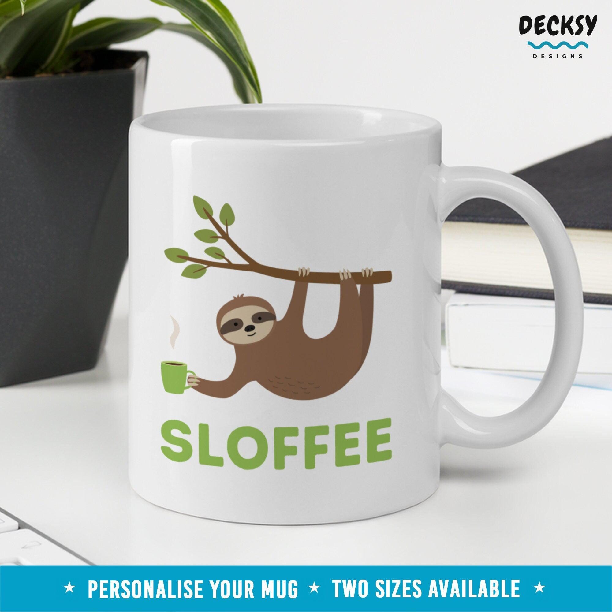 Sloth Coffee Mug, Gift for Sloth Lover-Home & Living:Kitchen & Dining:Drink & Barware:Drinkware:Mugs-DecksyDesigns-11 Oz-NO PERSONALISATION-DecksyDesigns