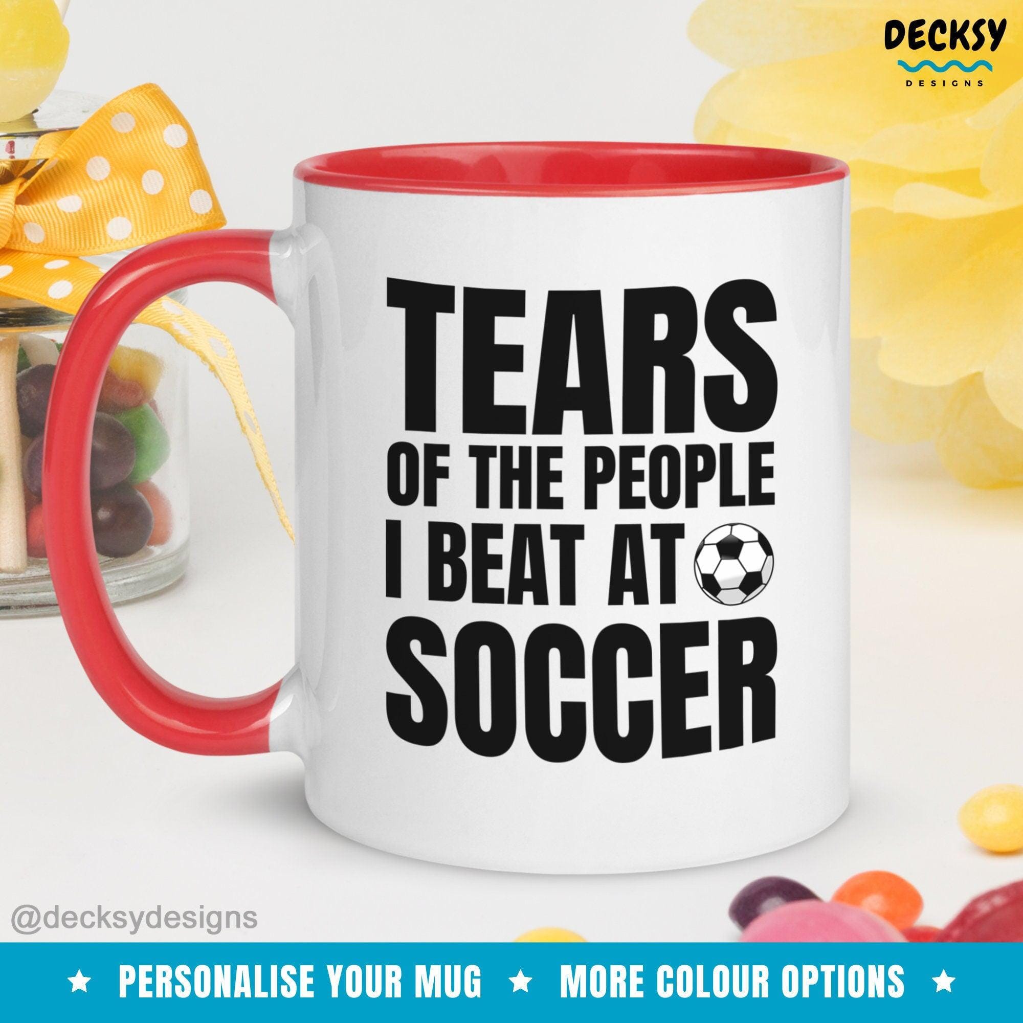 Soccer Mug, Custom Soccer Player Gift-Home & Living:Kitchen & Dining:Drink & Barware:Drinkware:Mugs-DecksyDesigns-White Mug 11 oz-NO PERSONALISATION-DecksyDesigns