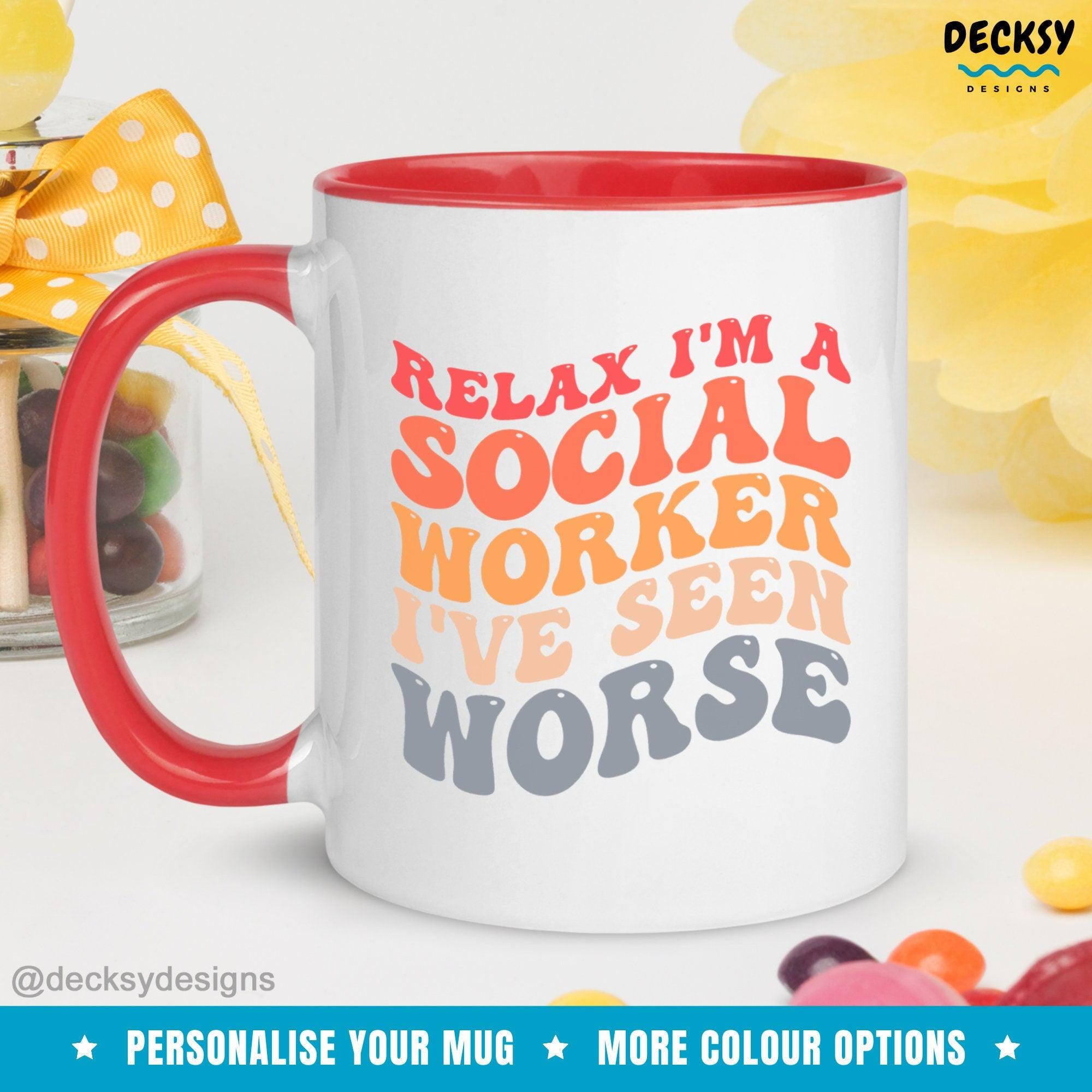 Social Worker Gift, Personalised Social Work Coffee Mug-Home & Living:Kitchen & Dining:Drink & Barware:Drinkware:Mugs-DecksyDesigns-White Mug 11 oz-NO PERSONALISATION-DecksyDesigns