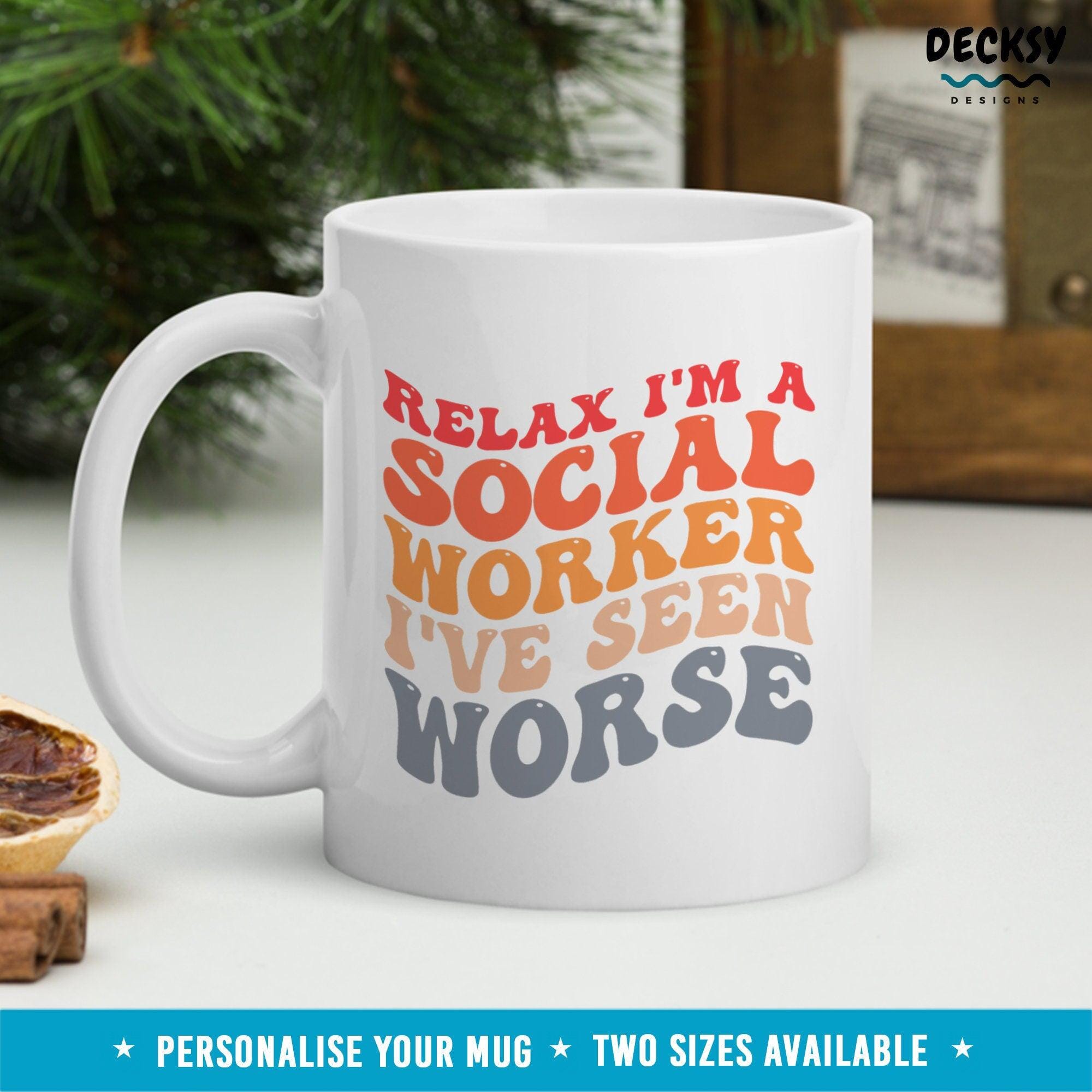 Social Worker Gift, Personalised Social Work Coffee Mug-Home & Living:Kitchen & Dining:Drink & Barware:Drinkware:Mugs-DecksyDesigns-White Mug 11 oz-NO PERSONALISATION-DecksyDesigns