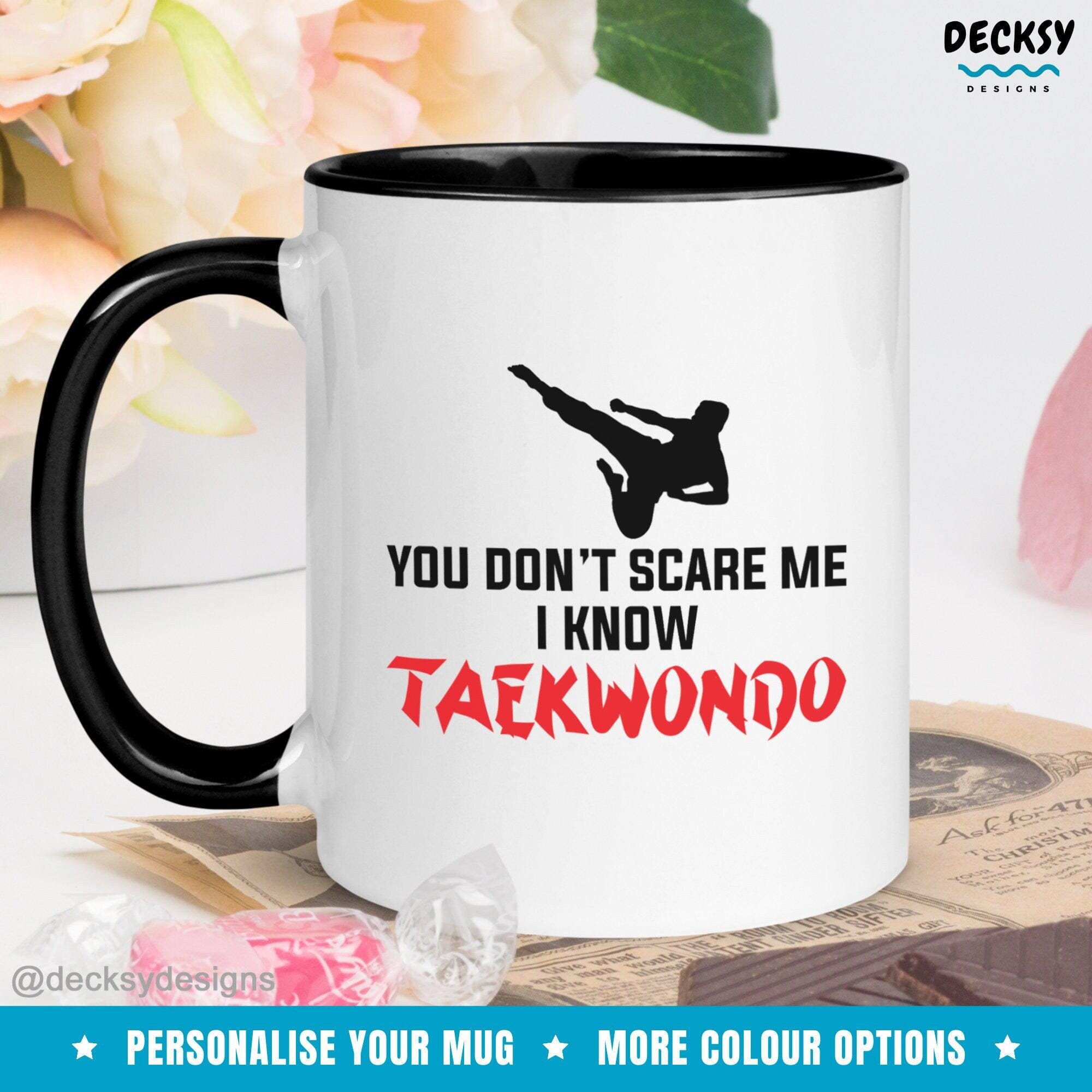 Taekwondo Coffee Mug, Martial Artist Gift-Home & Living:Kitchen & Dining:Drink & Barware:Drinkware:Mugs-DecksyDesigns-White Mug 11 oz-NO PERSONALISATION-DecksyDesigns