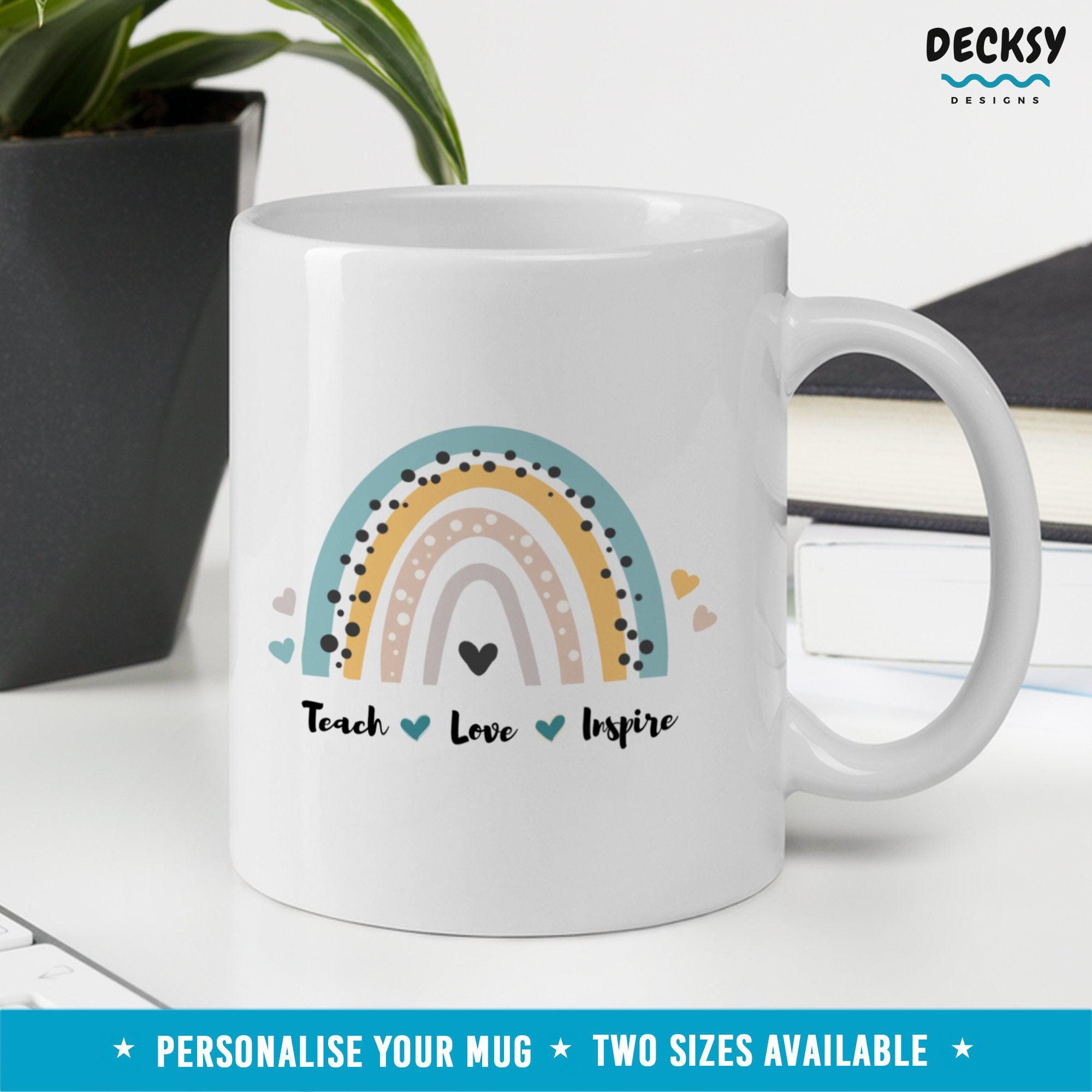 Teacher Mug Gift, Teacher Rainbow Mug-Home & Living:Kitchen & Dining:Drink & Barware:Drinkware:Mugs-DecksyDesigns-11 Oz-NO PERSONALISATION-DecksyDesigns