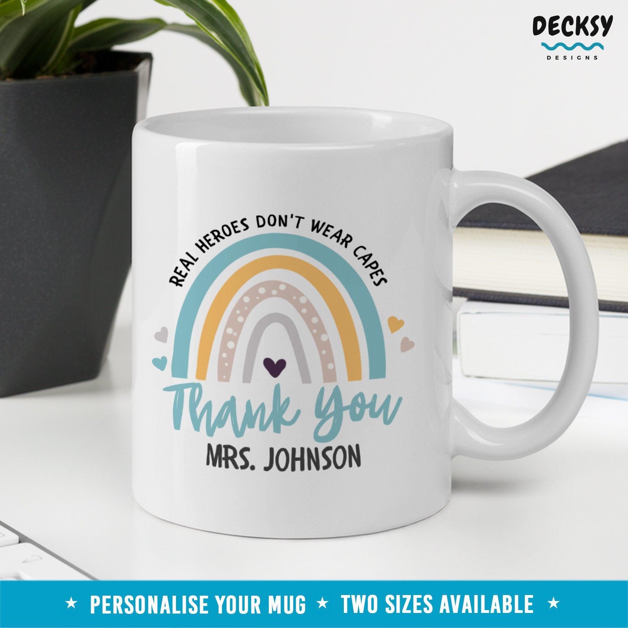 Thank You Teacher Mug, Custom Gift-Home & Living:Kitchen & Dining:Drink & Barware:Drinkware:Mugs-DecksyDesigns-White Mug 11 oz-DecksyDesigns