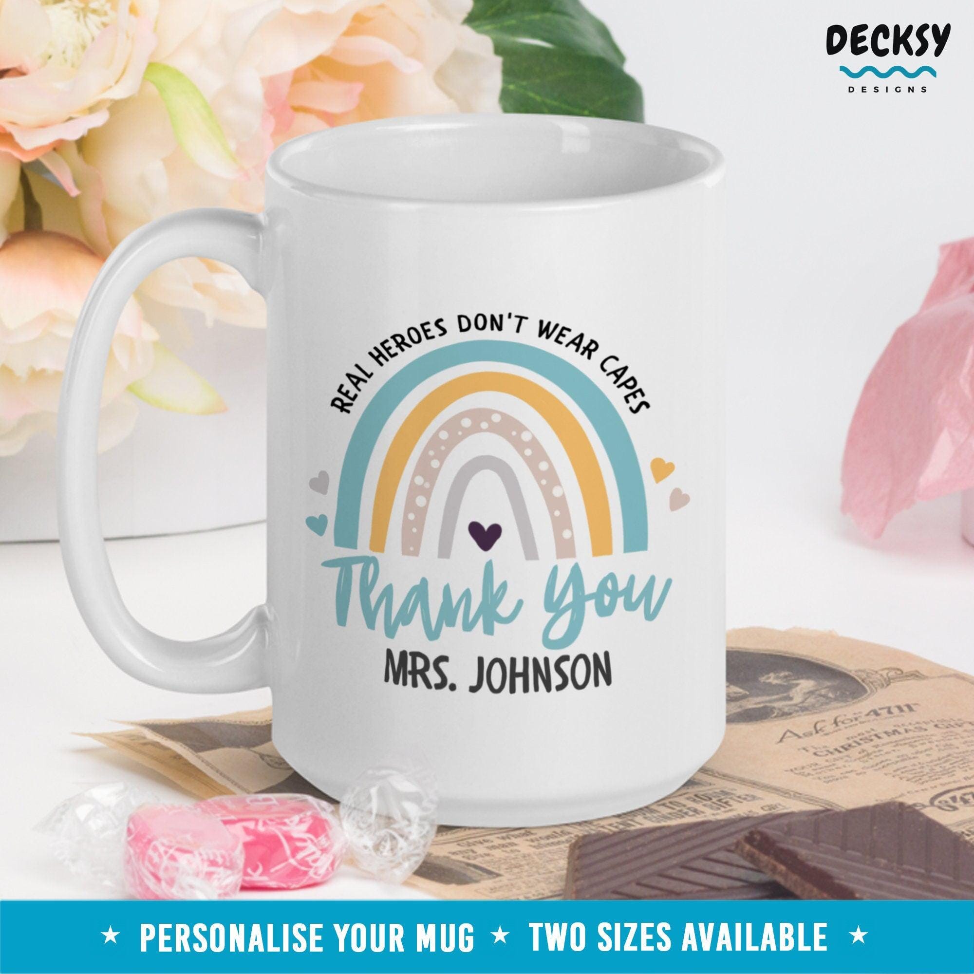 Thank You Teacher Mug, Custom Gift-Home & Living:Kitchen & Dining:Drink & Barware:Drinkware:Mugs-DecksyDesigns-White Mug 11 oz-DecksyDesigns