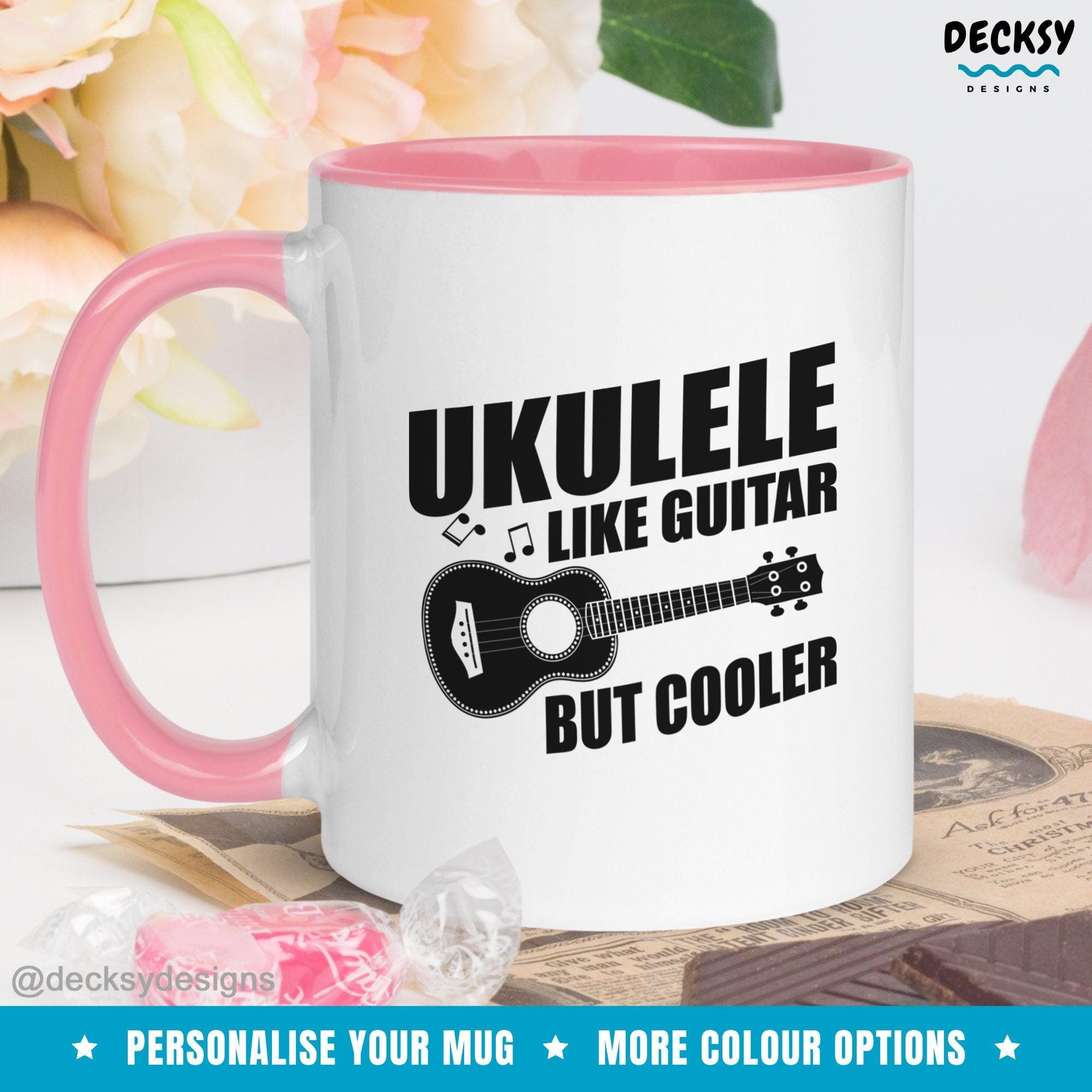 Ukulele Mug, Custom Music Lover Gift-Home & Living:Kitchen & Dining:Drink & Barware:Drinkware:Mugs-DecksyDesigns-White Mug 11 oz-NO PERSONALISATION-DecksyDesigns