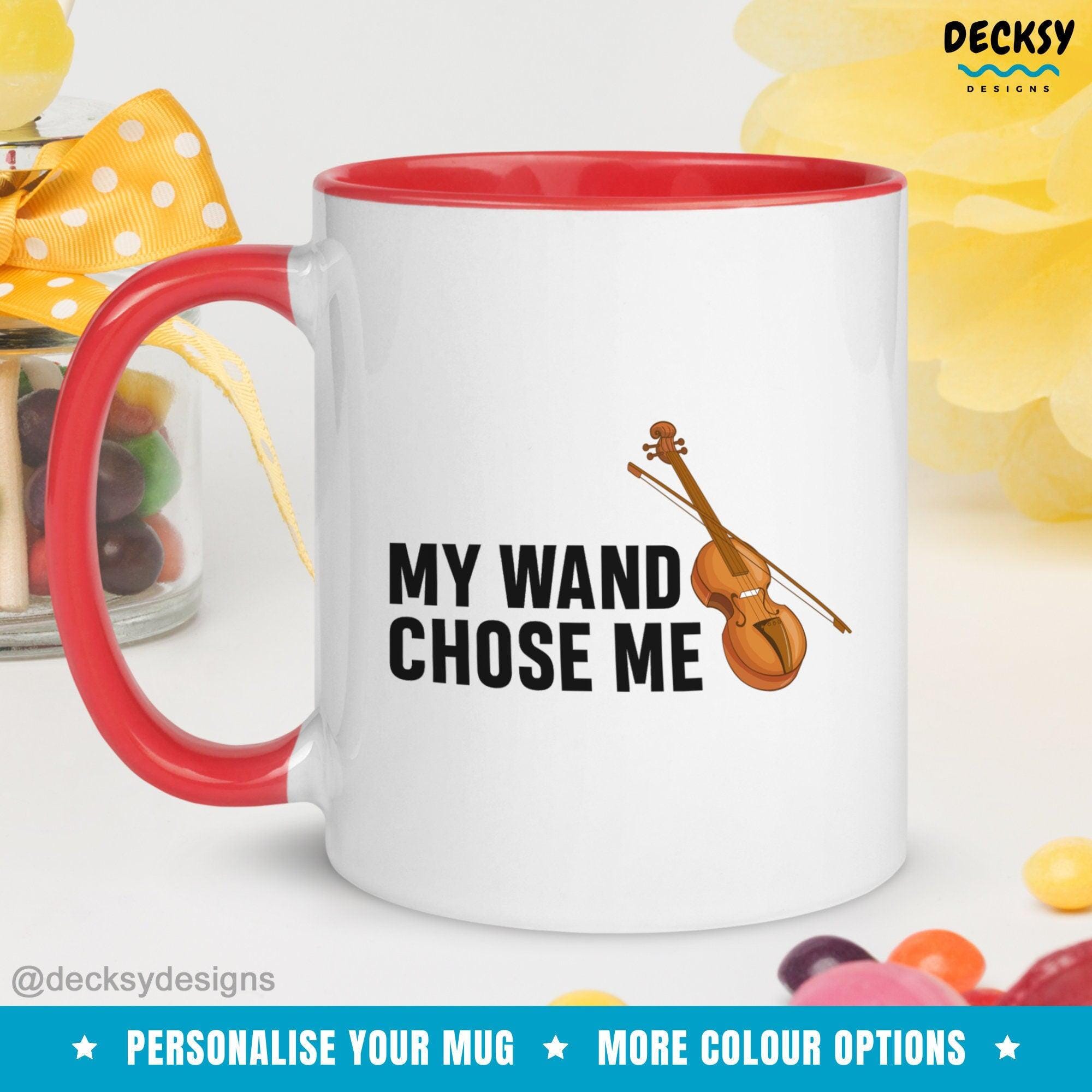 Violin Mug, Gift For Violinist-Home & Living:Kitchen & Dining:Drink & Barware:Drinkware:Mugs-DecksyDesigns-White Mug 11 oz-NO PERSONALISATION-DecksyDesigns